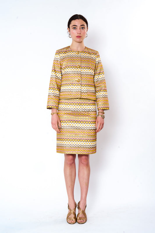 Rose Gold Embroidered Short Jacket