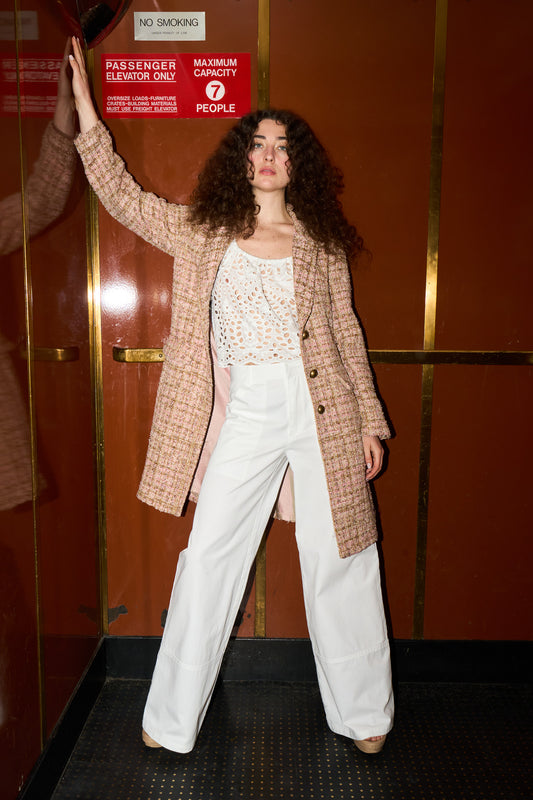 Blush Boucle Car Coat