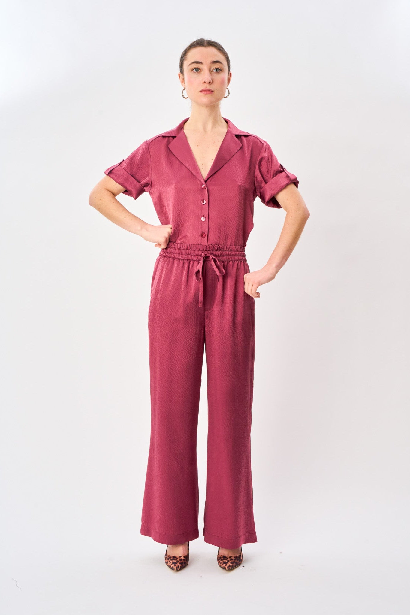 Vintage Rose Satin Silk Pyjama Pant