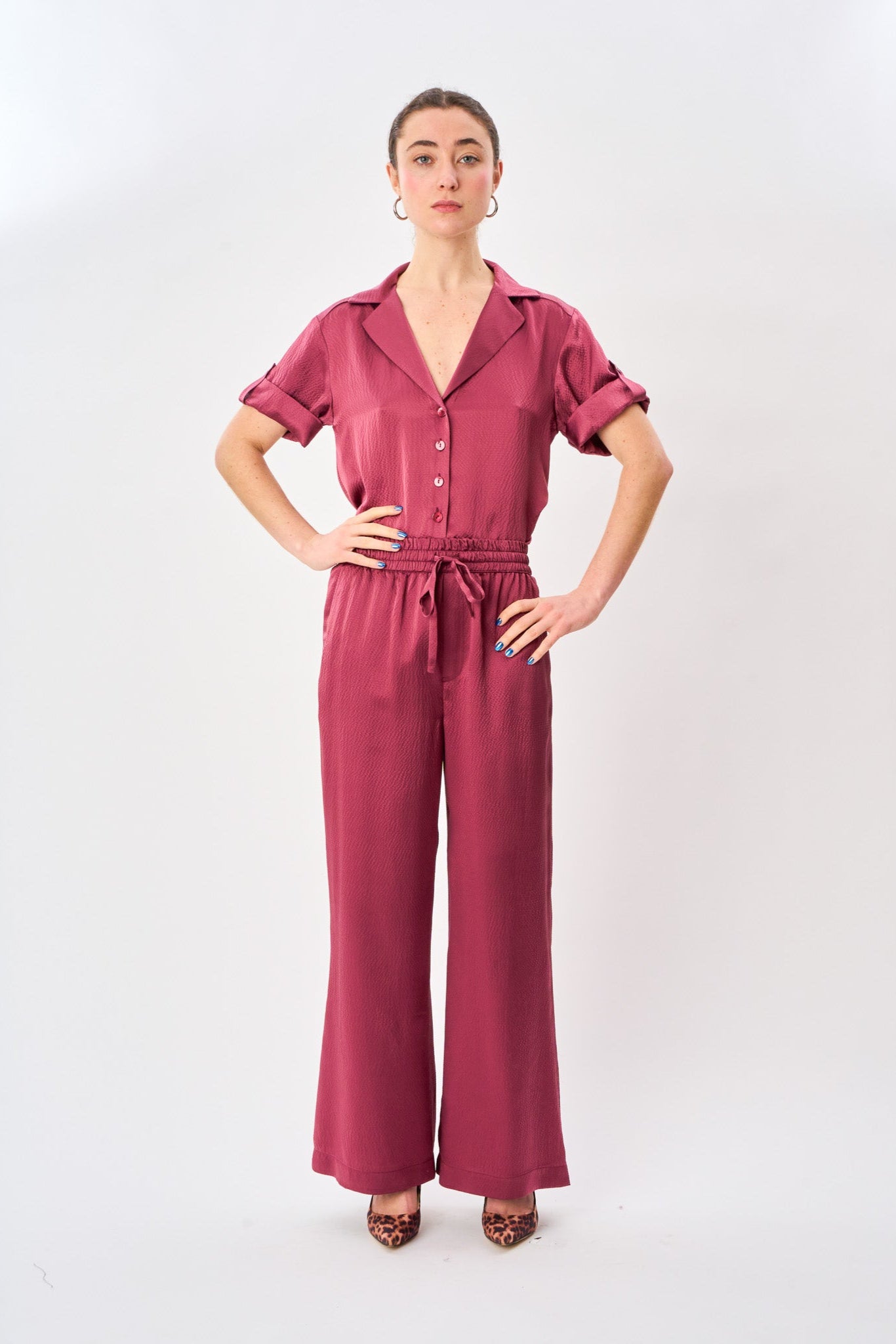 Vintage Rose Satin Silk Pyjama Pant