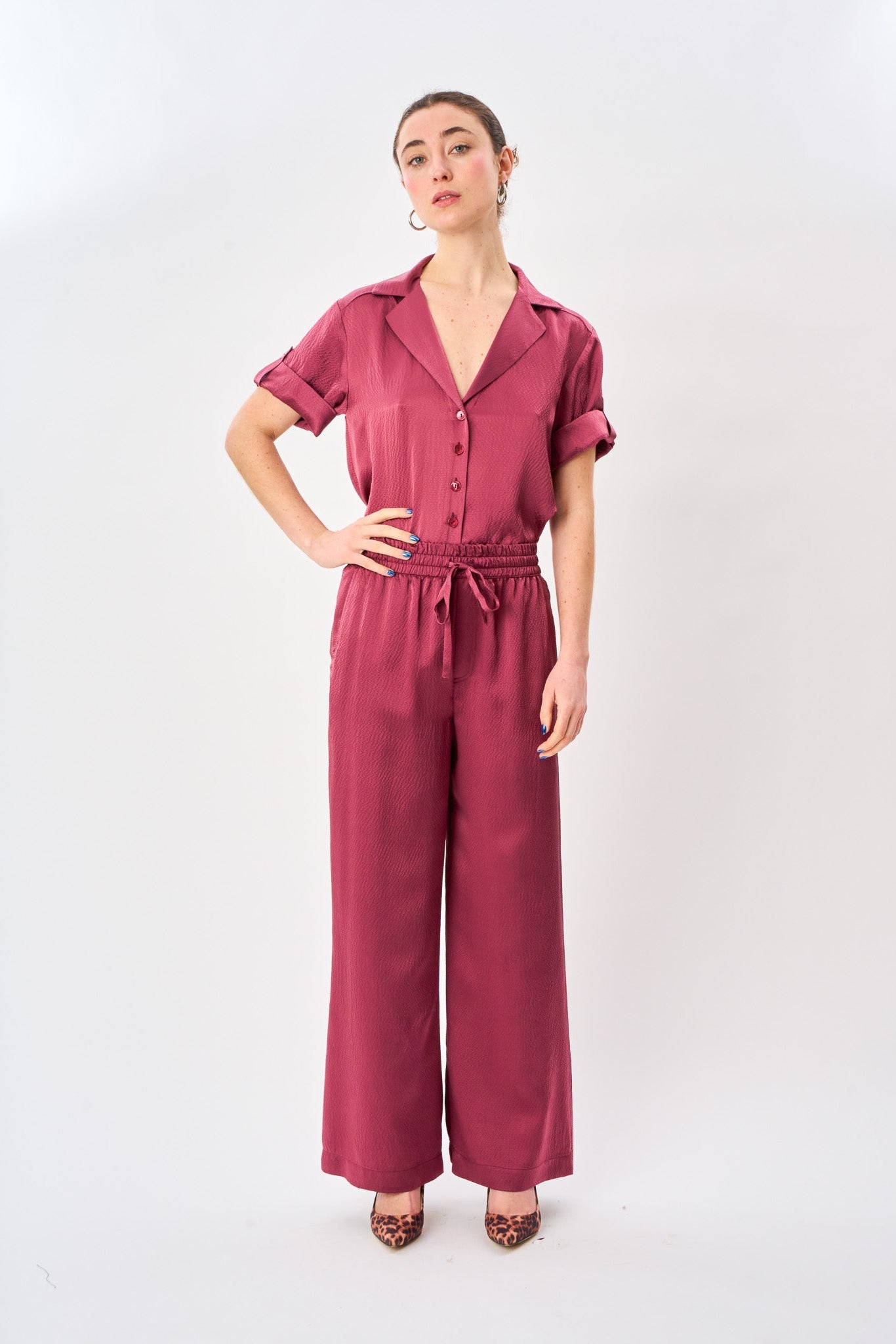 Vintage Rose Satin Silk Pyjama Pant