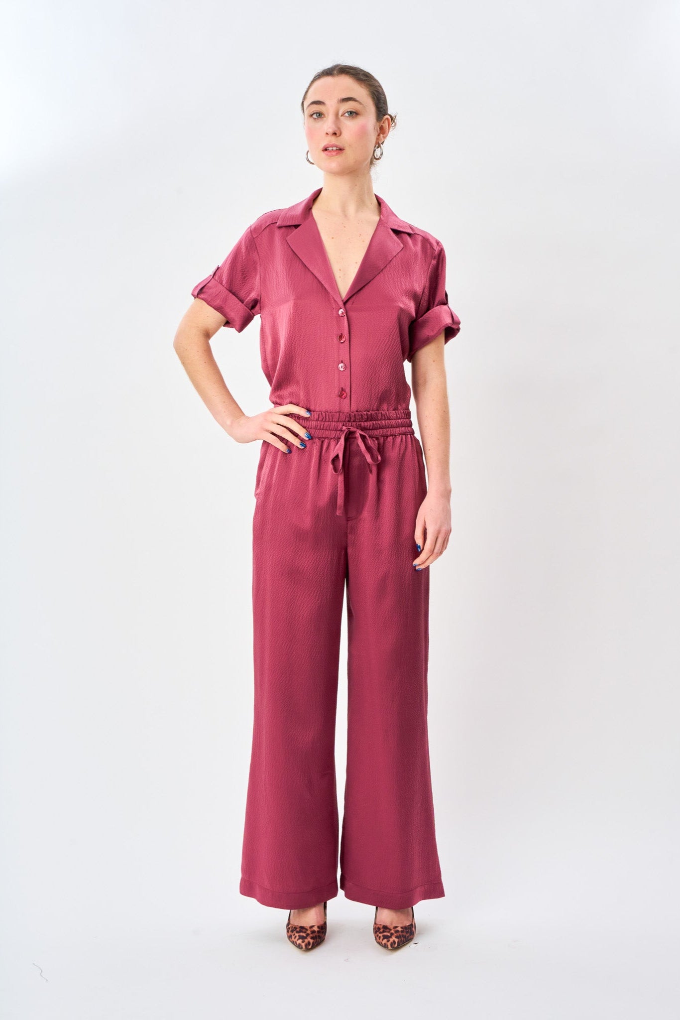 Vintage Rose Satin Silk Pyjama Pant