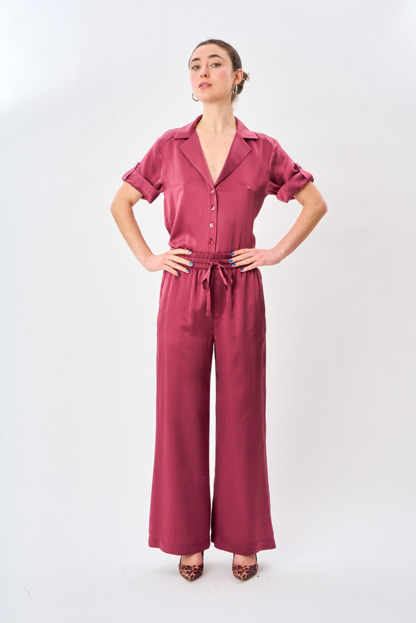 Vintage Rose Satin Silk Pyjama Pant