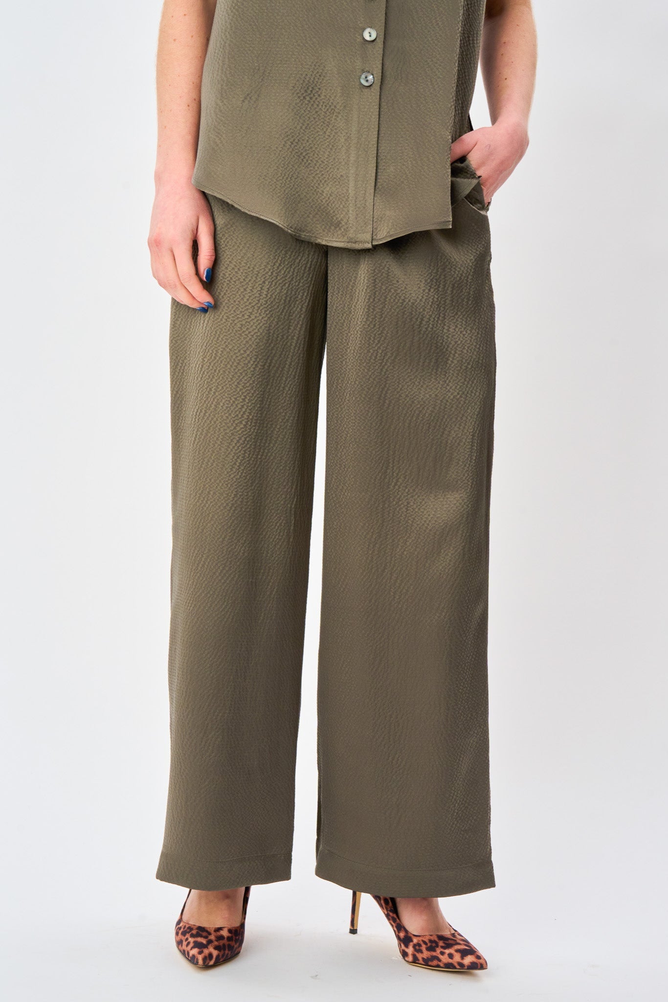 Dusty Olive Satin Silk Pyjama Pant