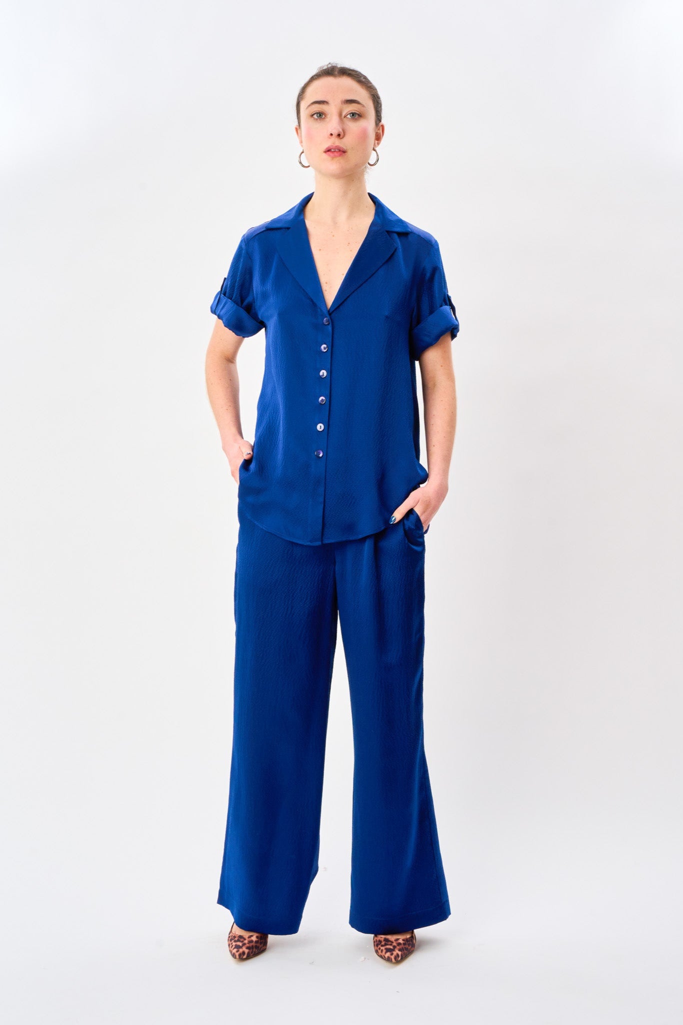 Deep Sea Satin Camp Shirt