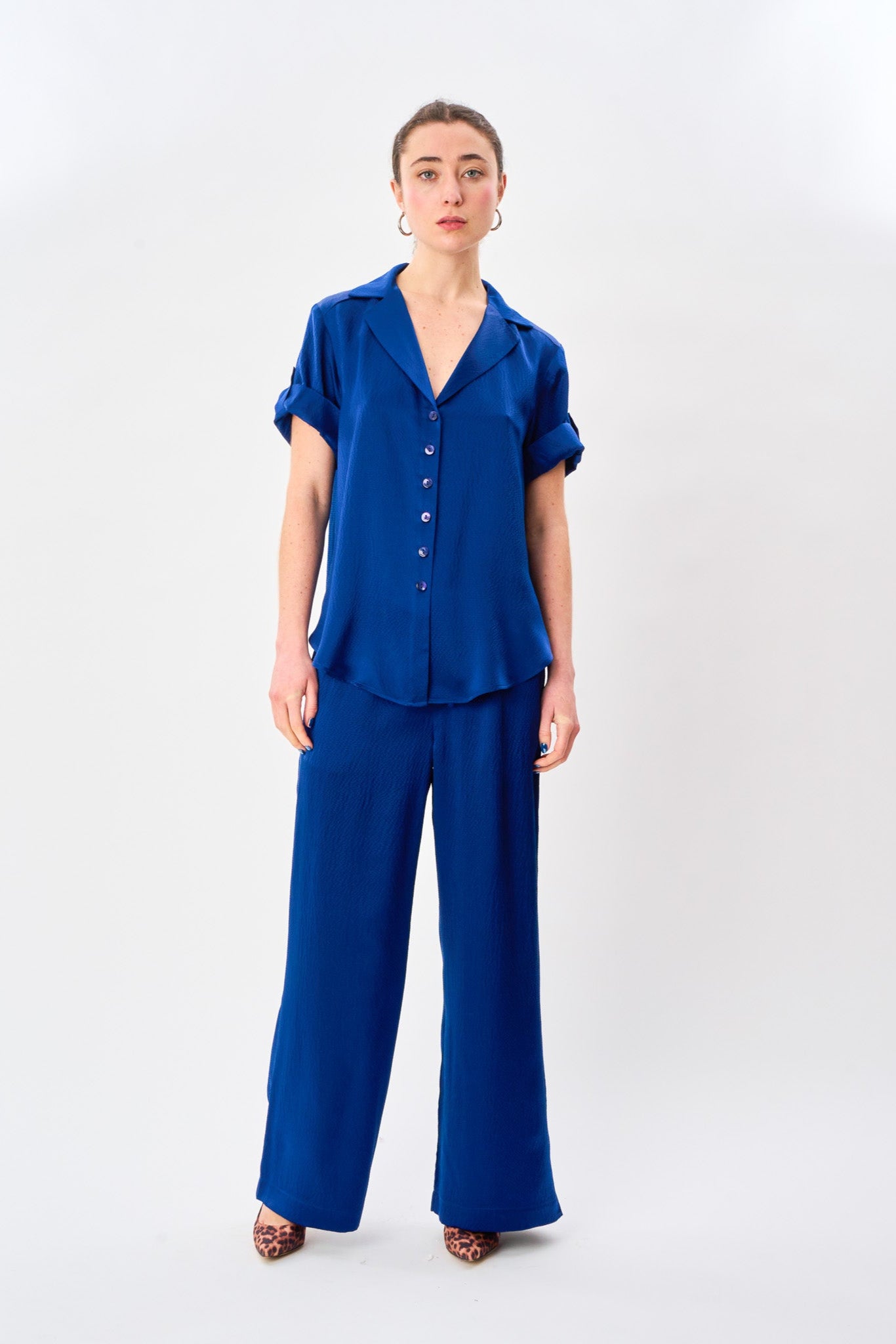 Deep Sea Satin Camp Shirt