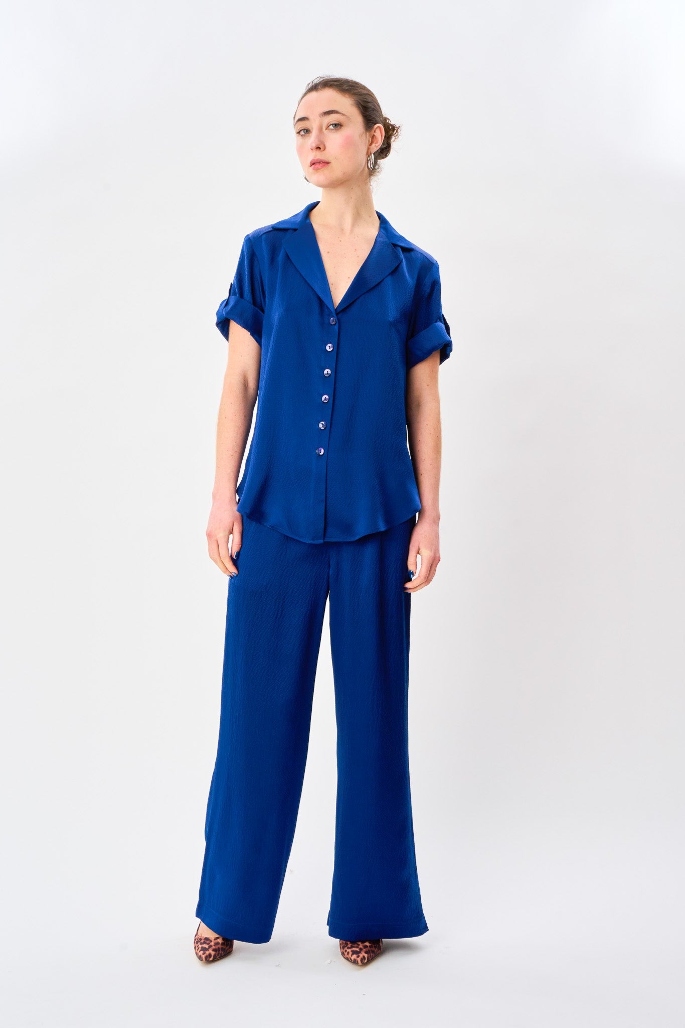 Deep Sea Satin Camp Shirt