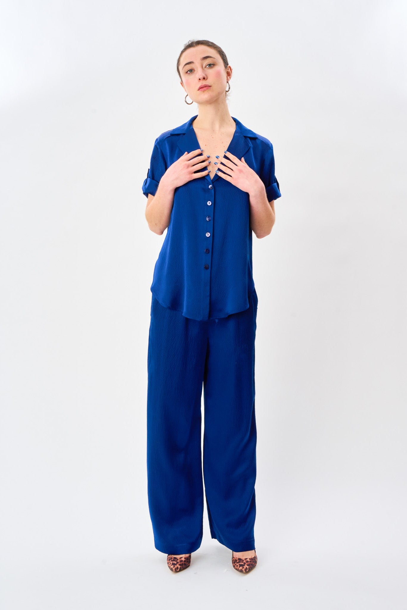 Deep Sea Satin Camp Shirt