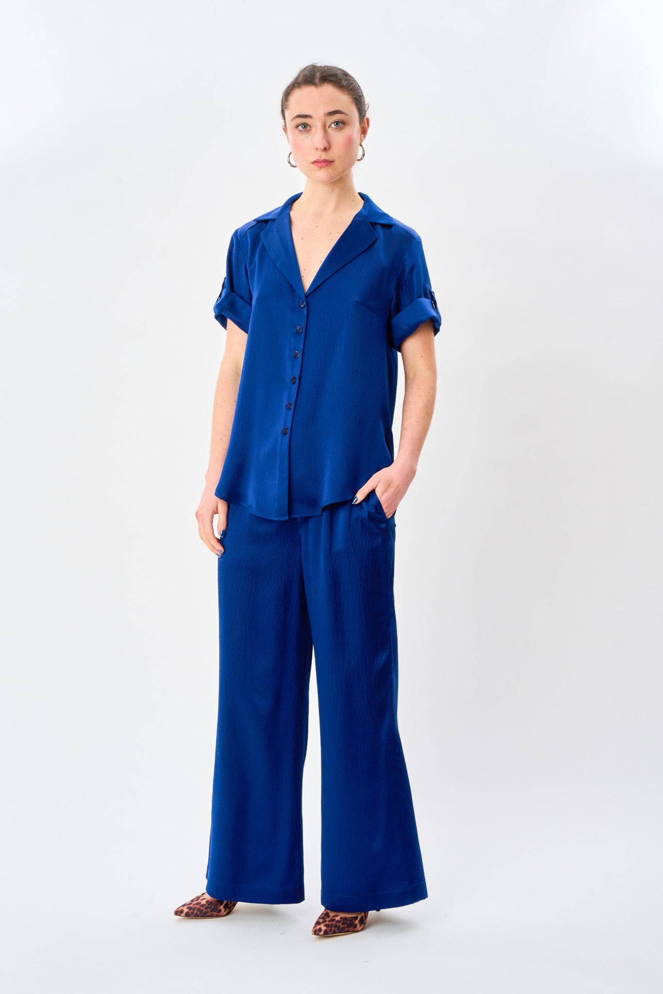 Deep Sea Satin Camp Shirt