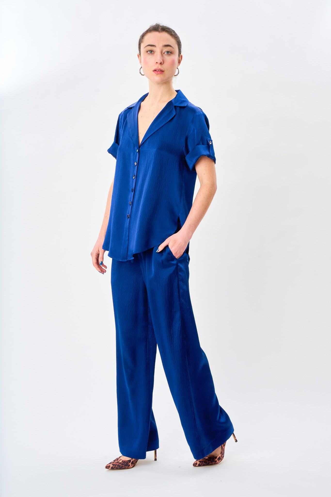 Deep Sea Satin Camp Shirt