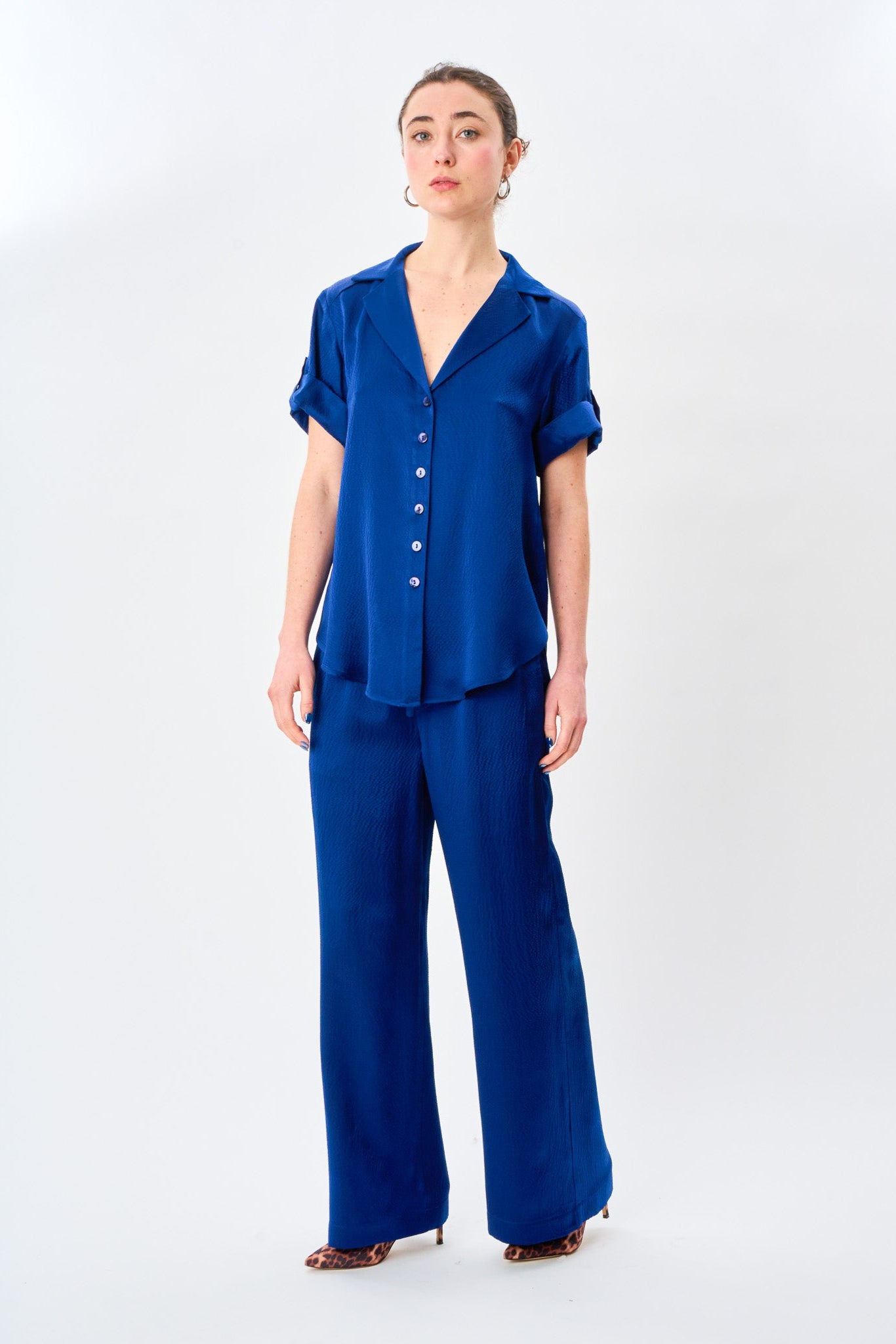 Deep Sea Satin Camp Shirt