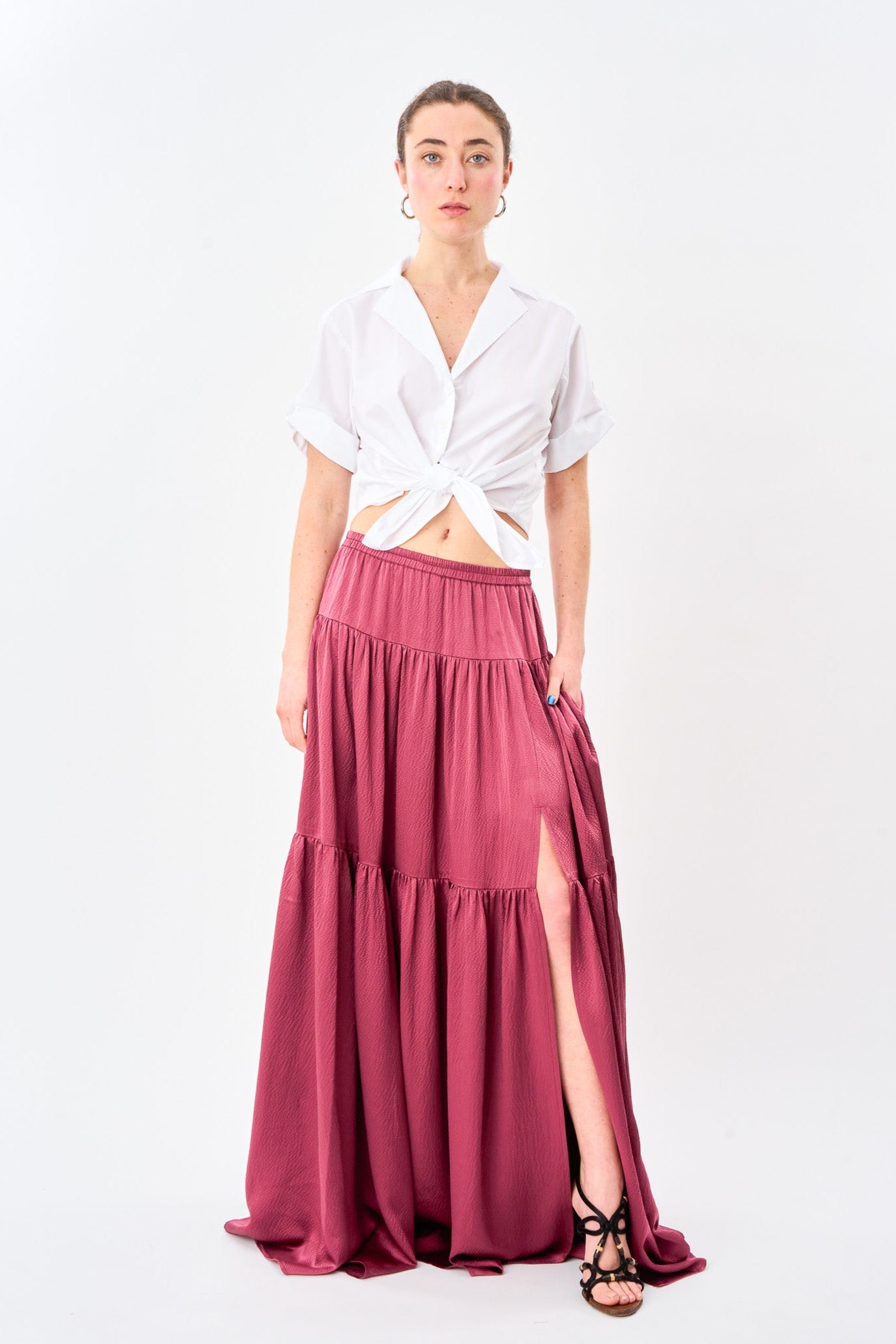 Vintage Rose Silk Ball Skirt