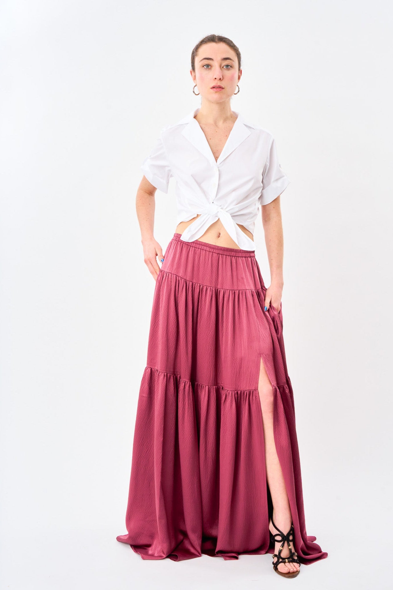 Vintage Rose Silk Ball Skirt
