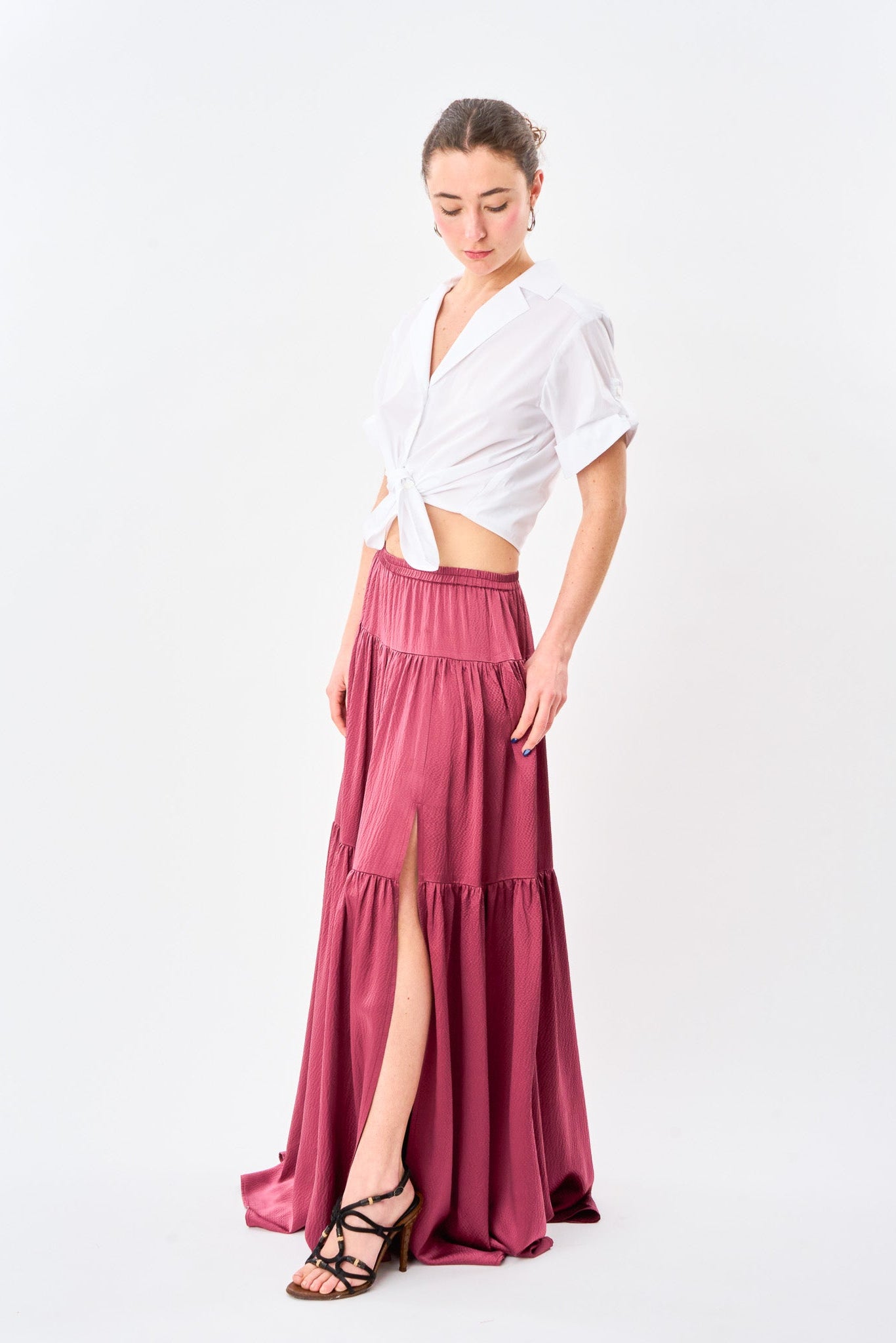 Vintage Rose Silk Ball Skirt