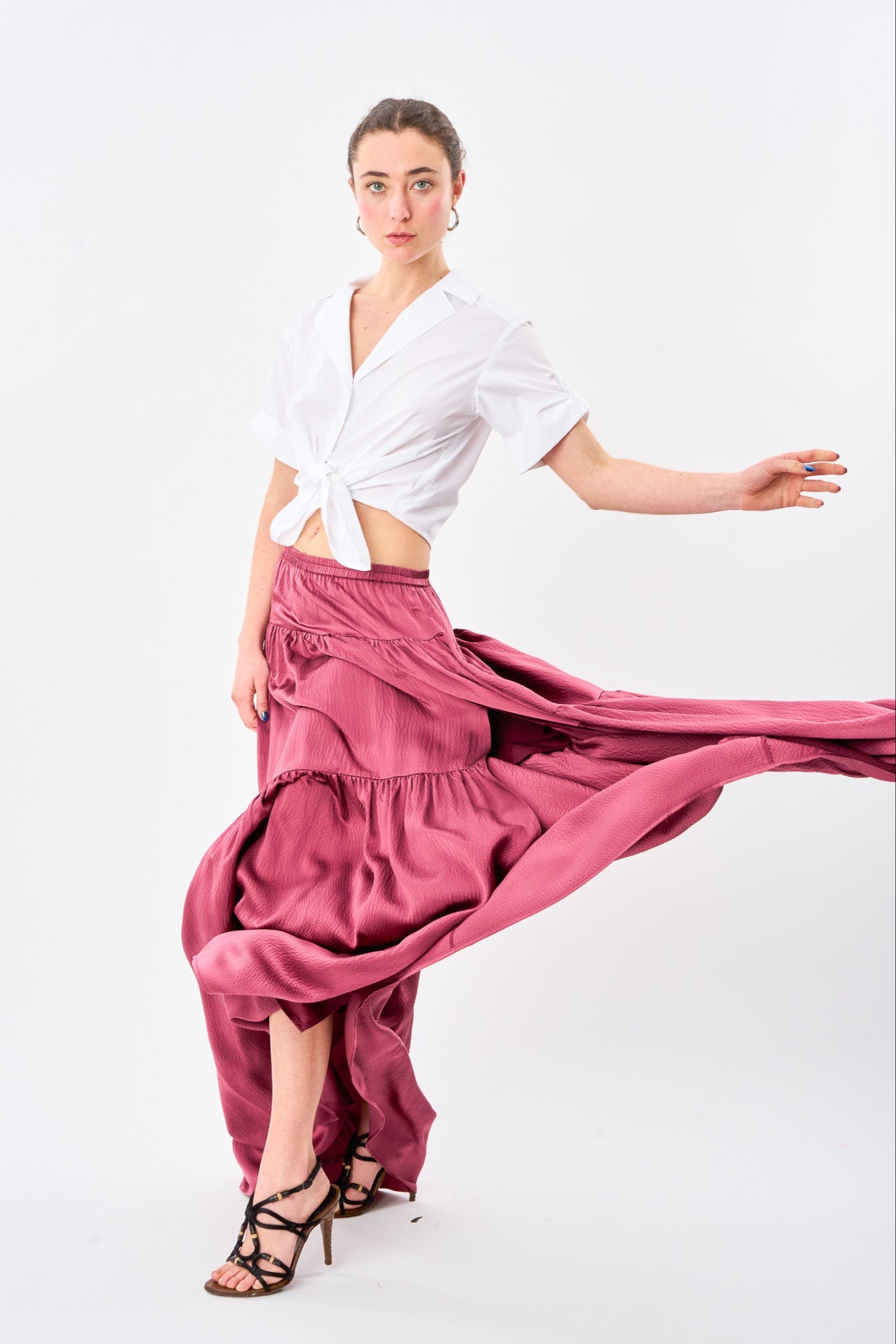 Vintage Rose Silk Ball Skirt