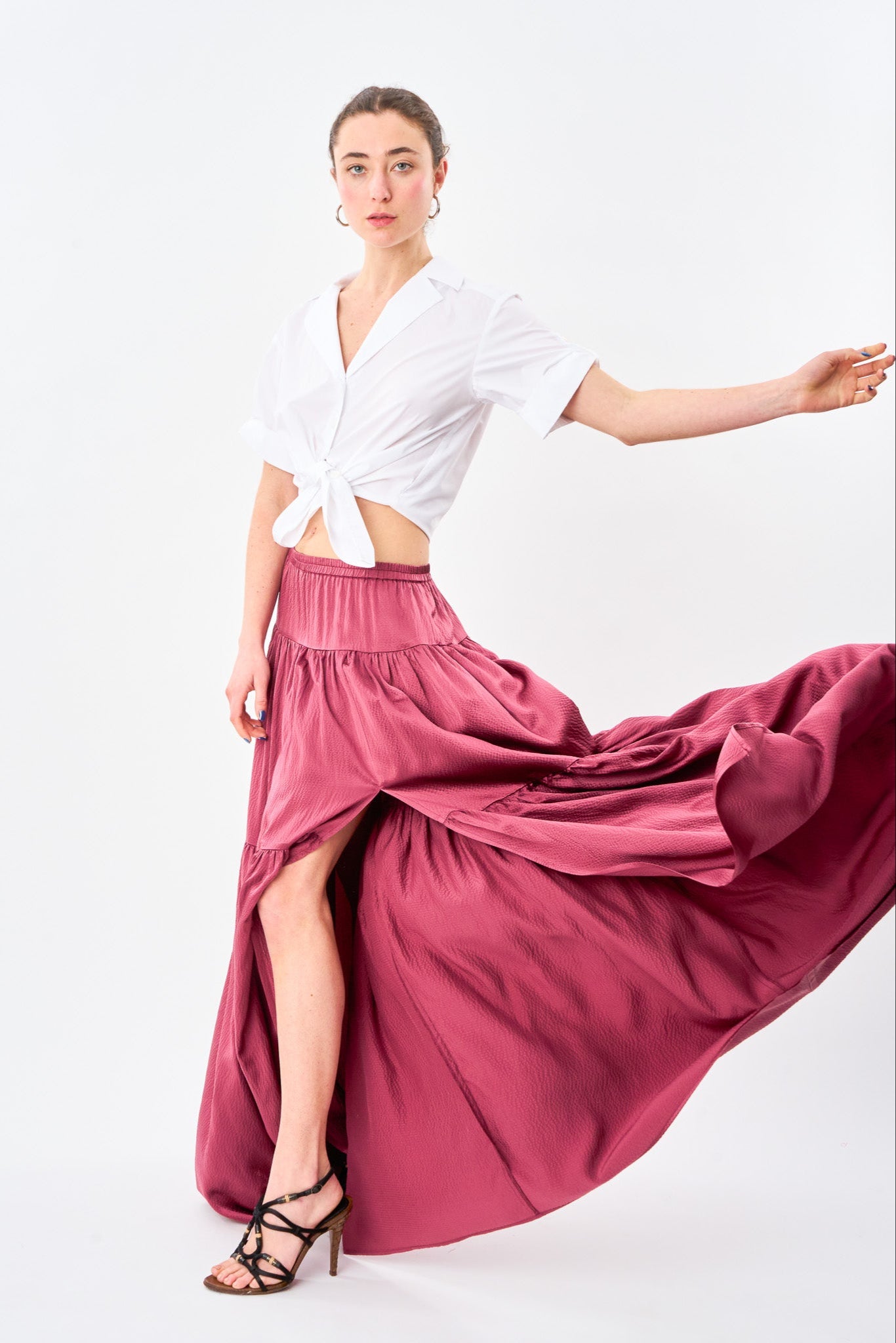 Vintage Rose Silk Ball Skirt