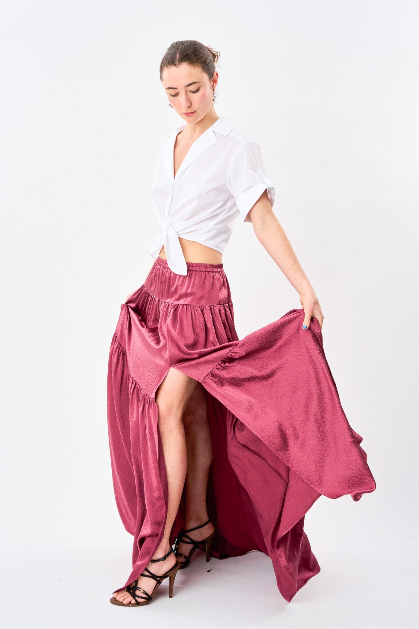 Vintage Rose Silk Ball Skirt