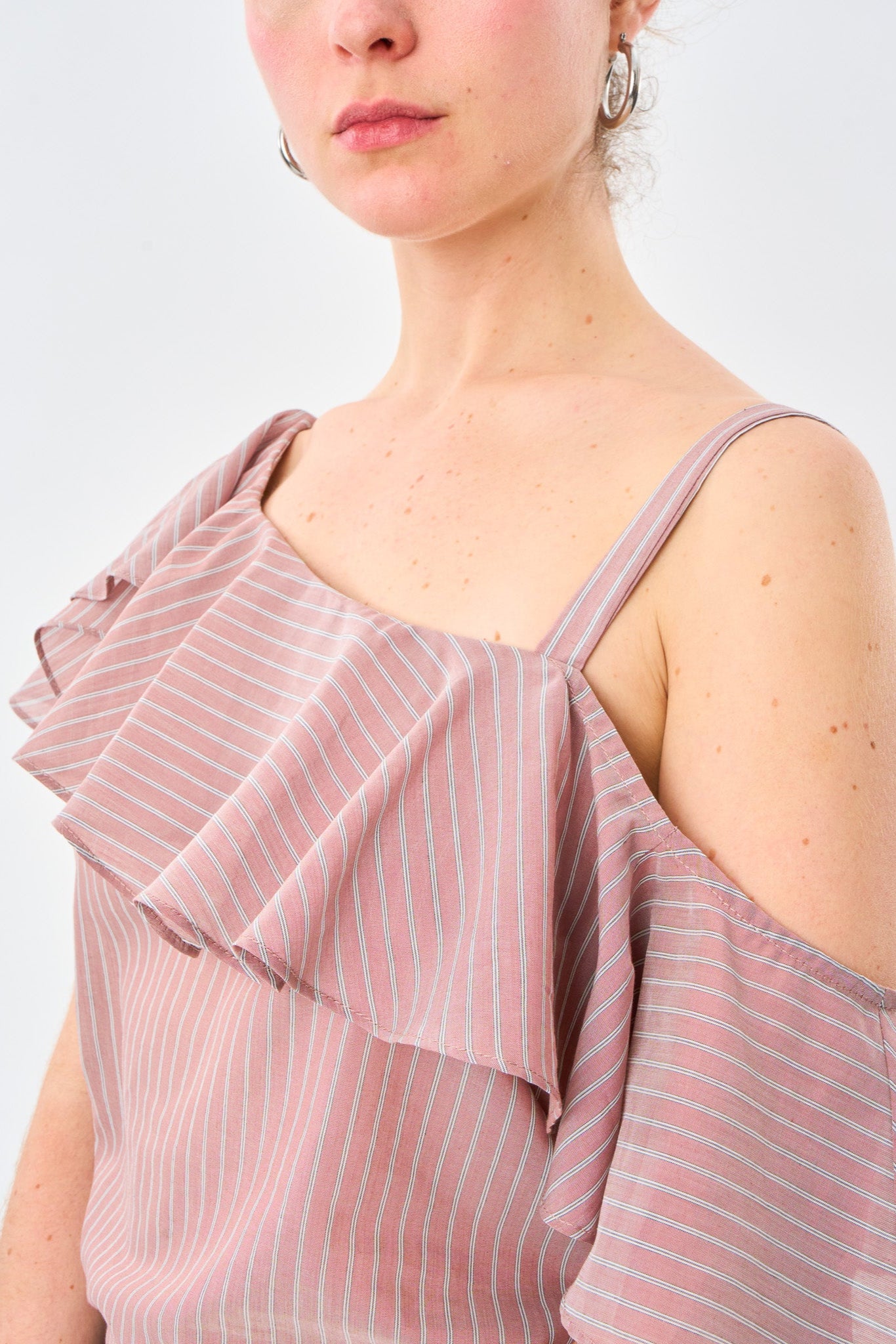 Asymmetric Flounce Top shown on model, additional view