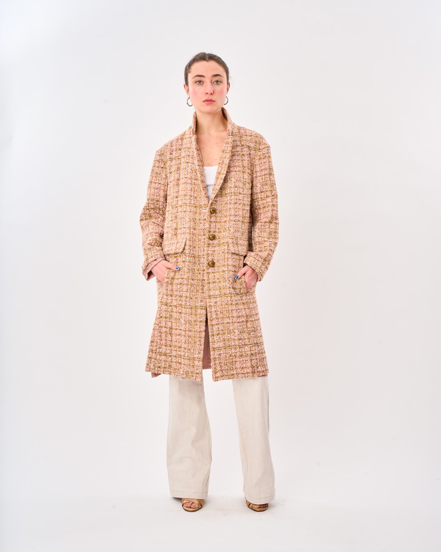 Blush Boucle Car Coat
