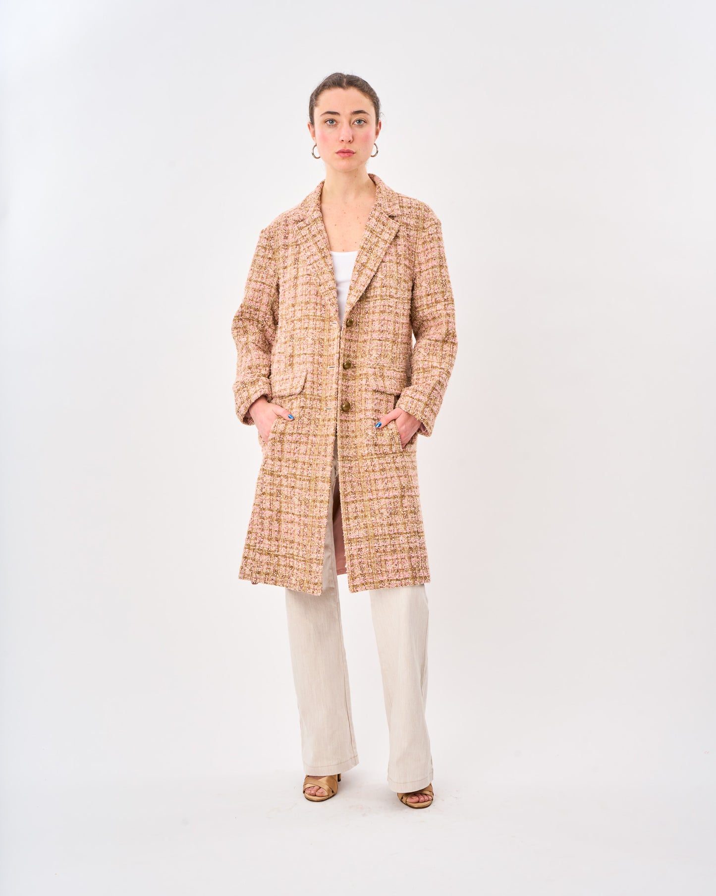 Blush Boucle Car Coat