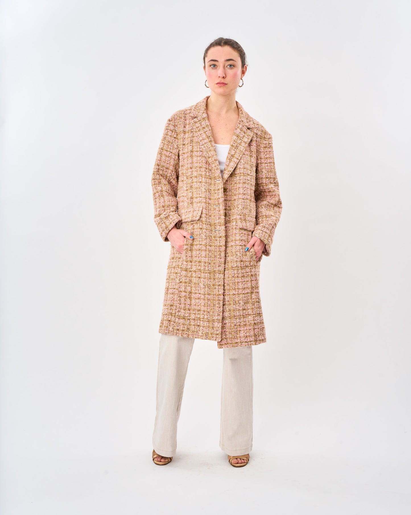 Blush Boucle Car Coat