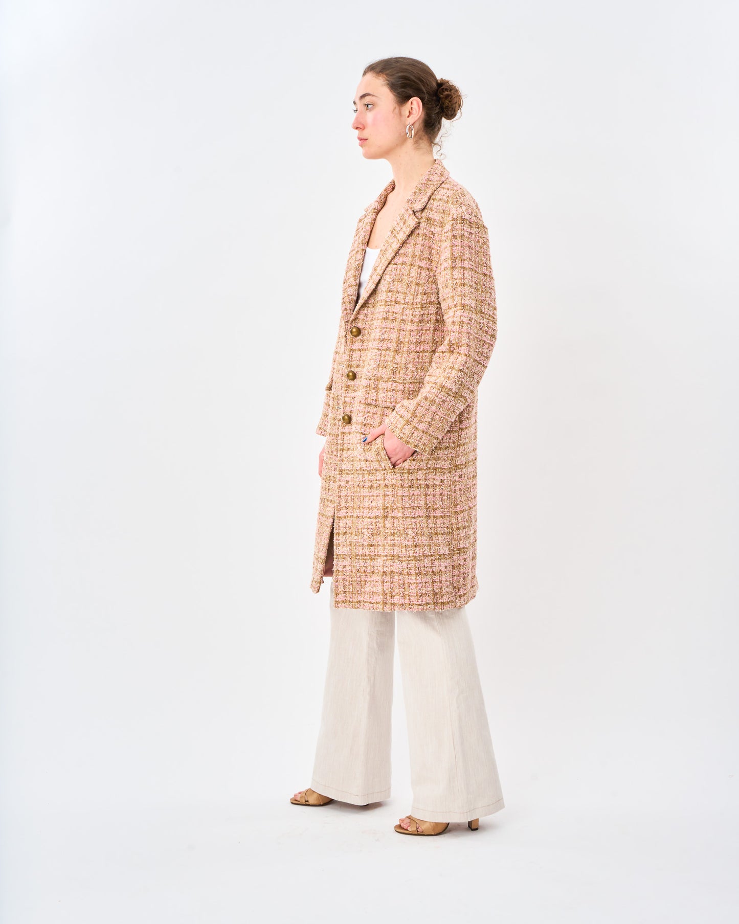 Blush Boucle Car Coat