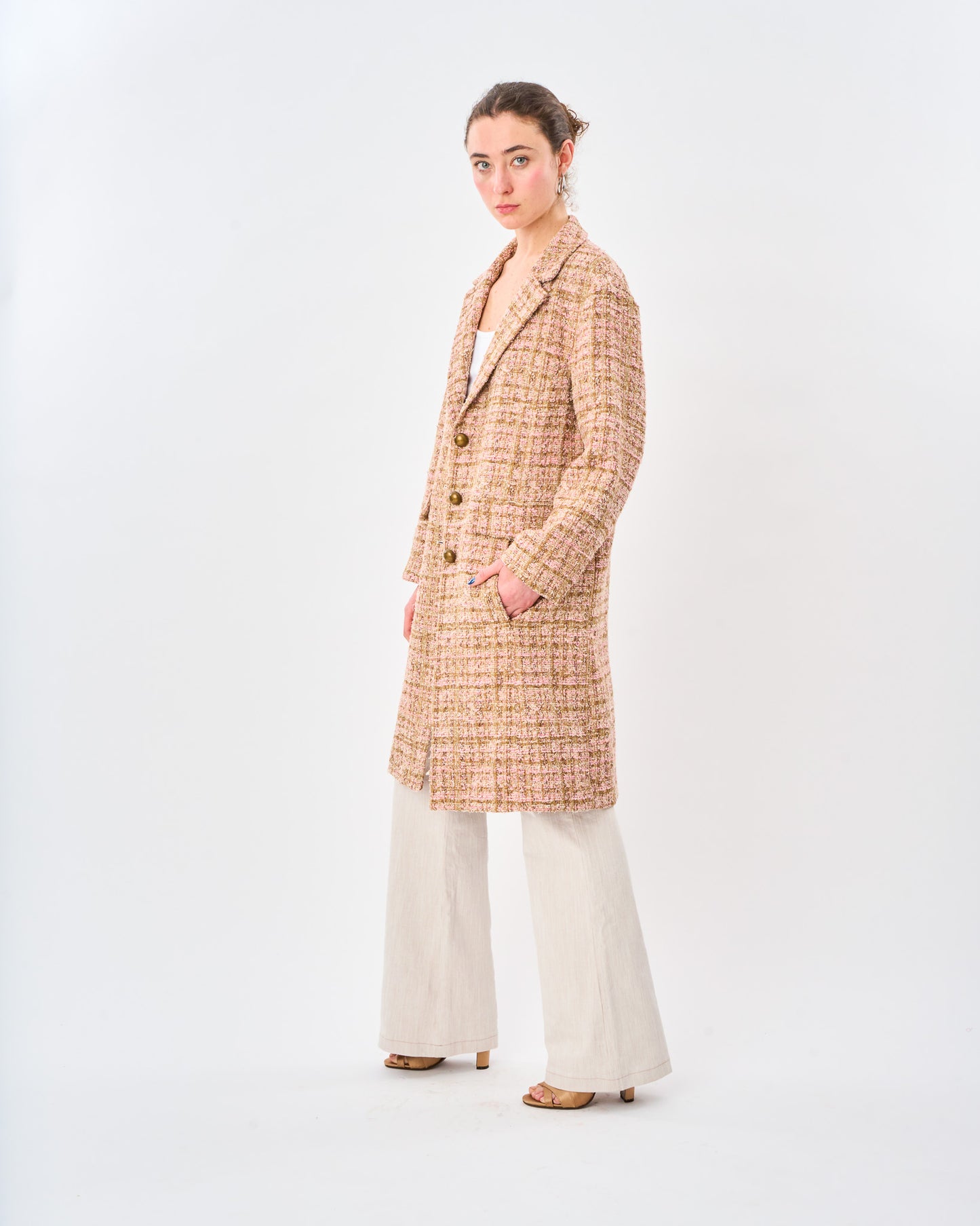 Blush Boucle Car Coat