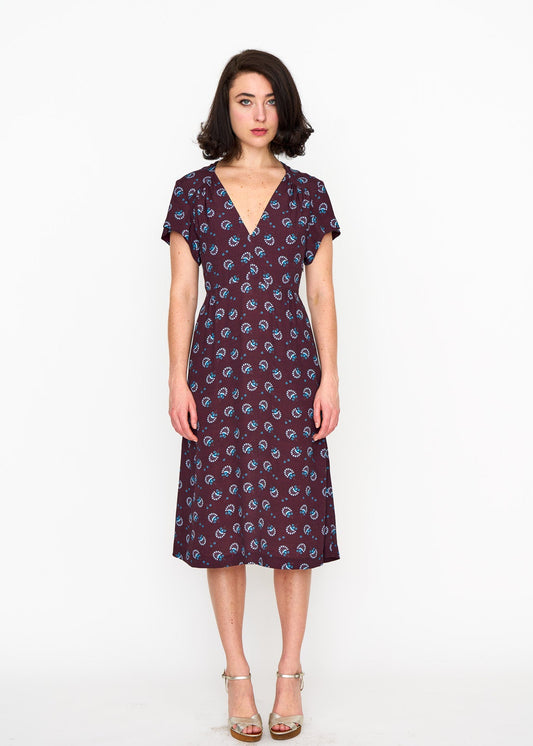 Sofia Dress shown on model, side view