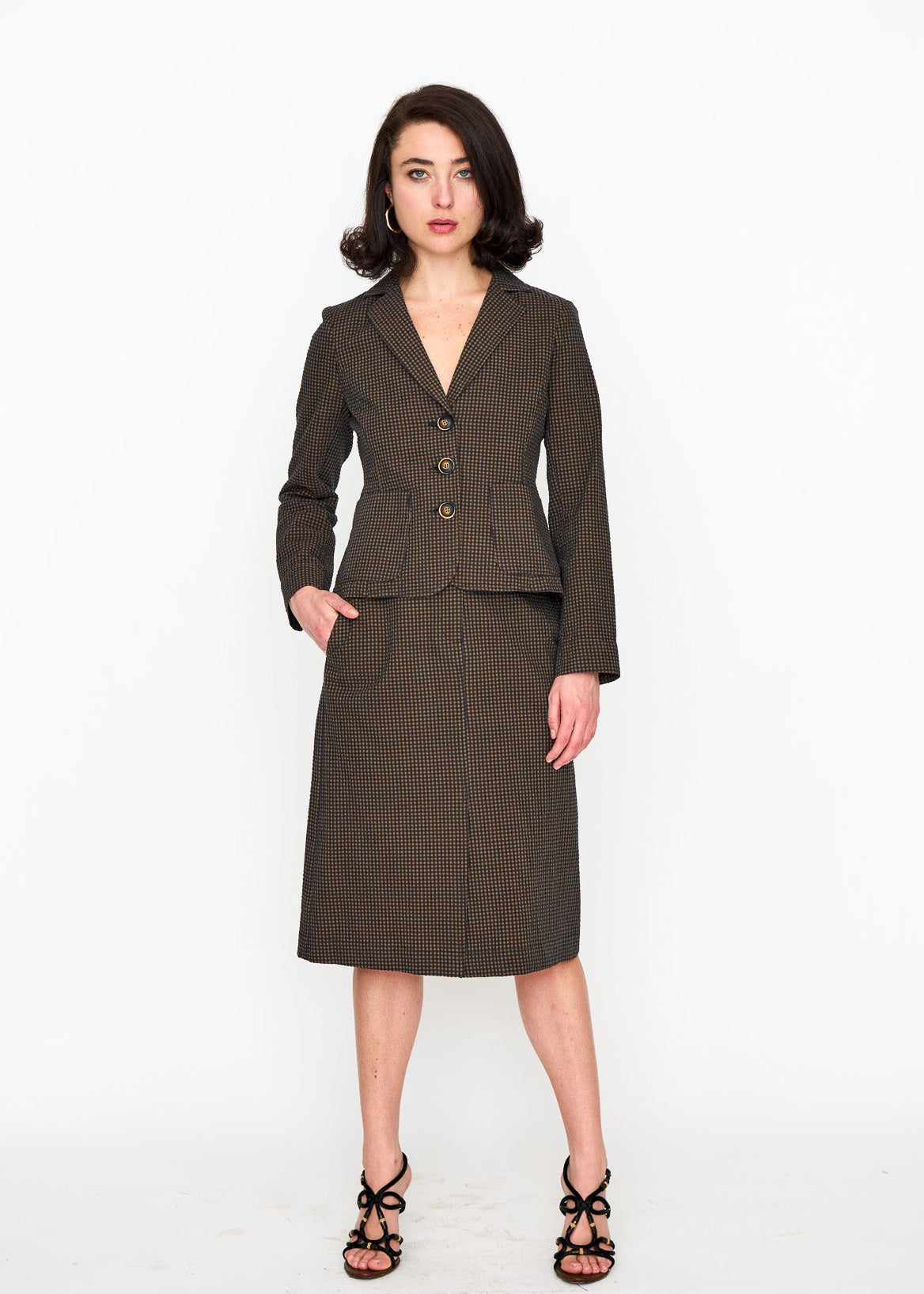 brown check blazer dress Brown Check Shoulder Pad Blazer Dress Prettylittlething Multicolour : Party Dresses : VogaCloset Iraq