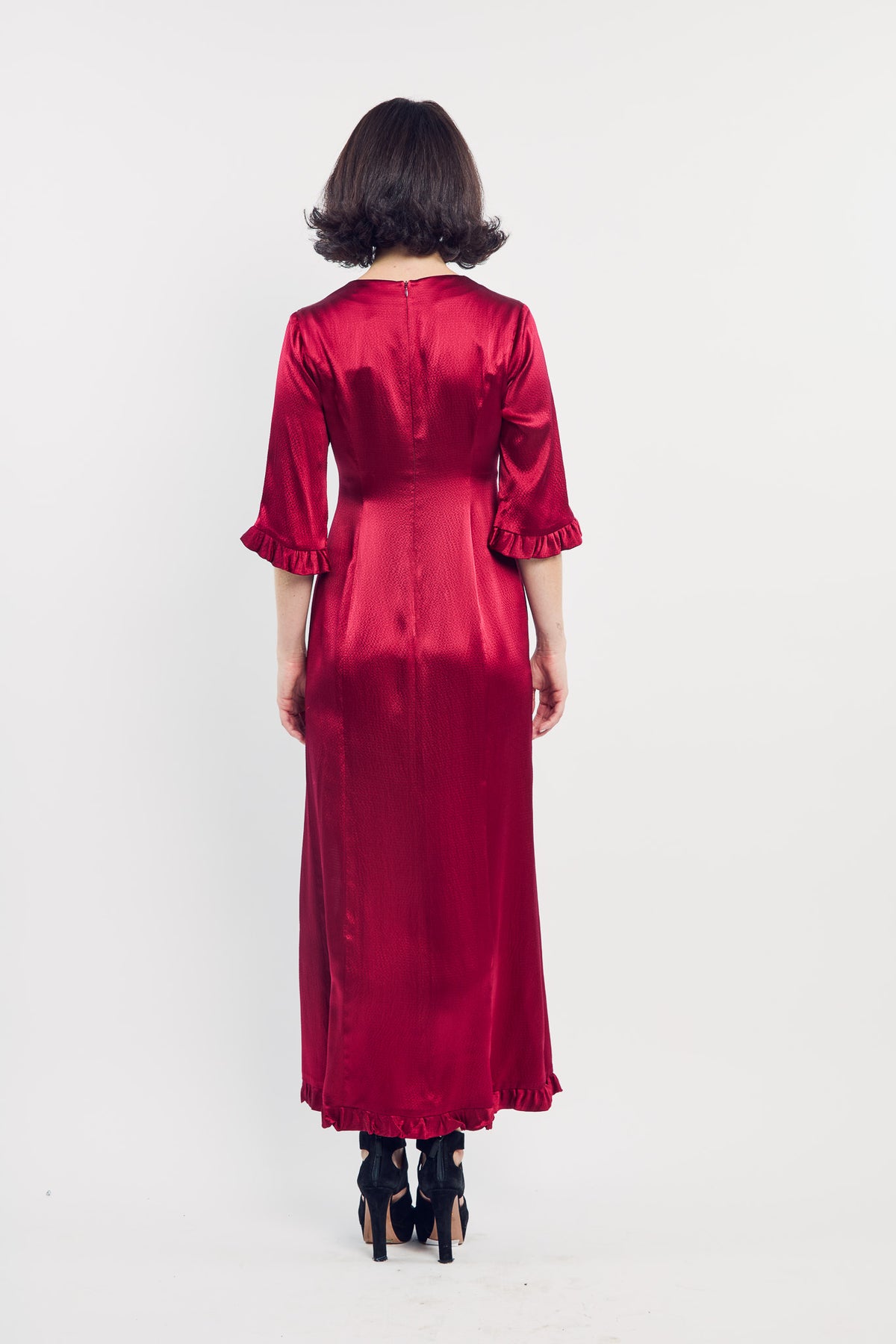 Crimson Silk Sleeping Gown