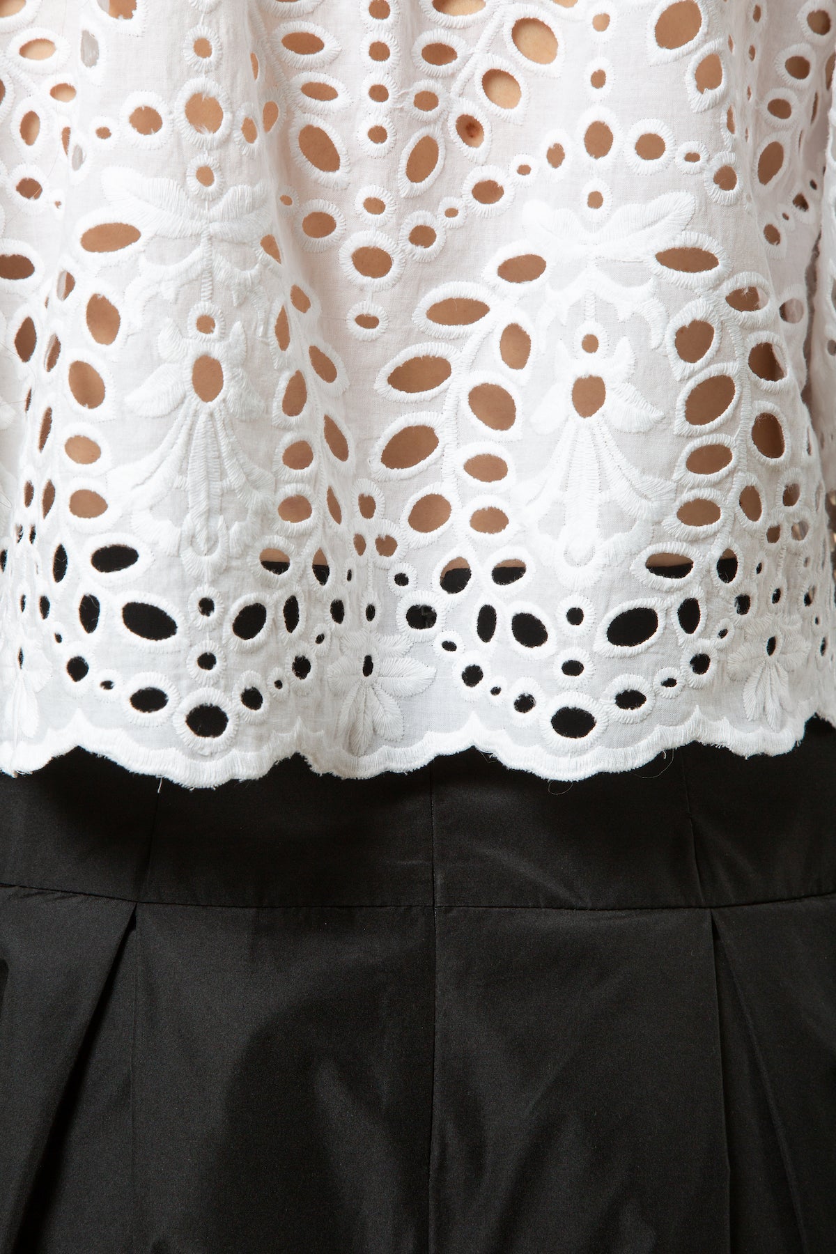 white cotton eyelet