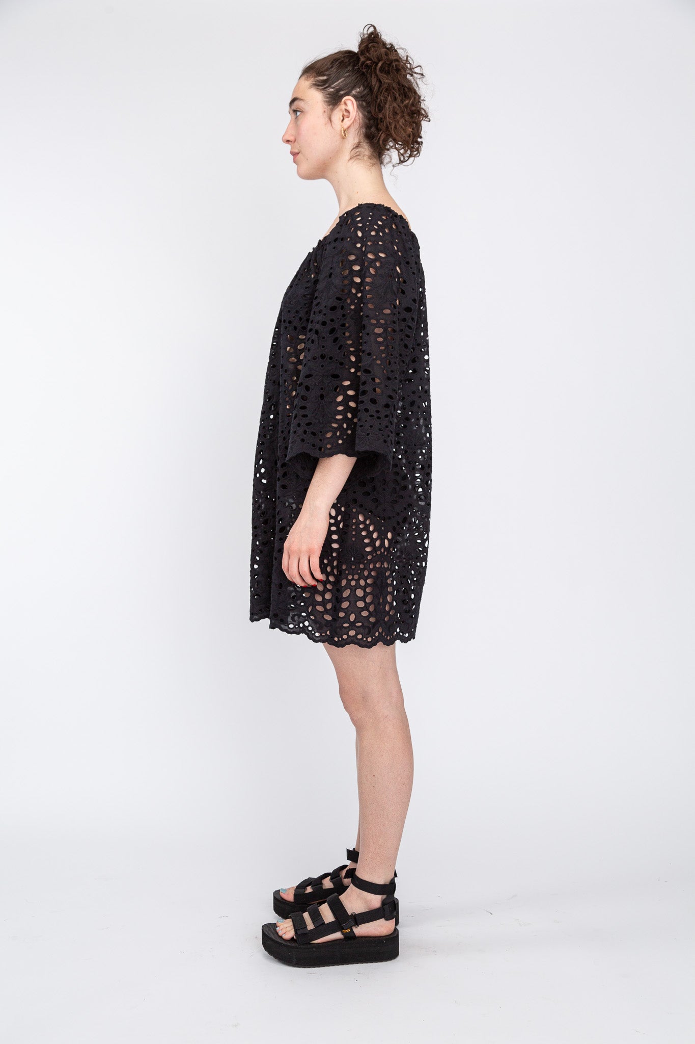 cotton eyelet mini dress