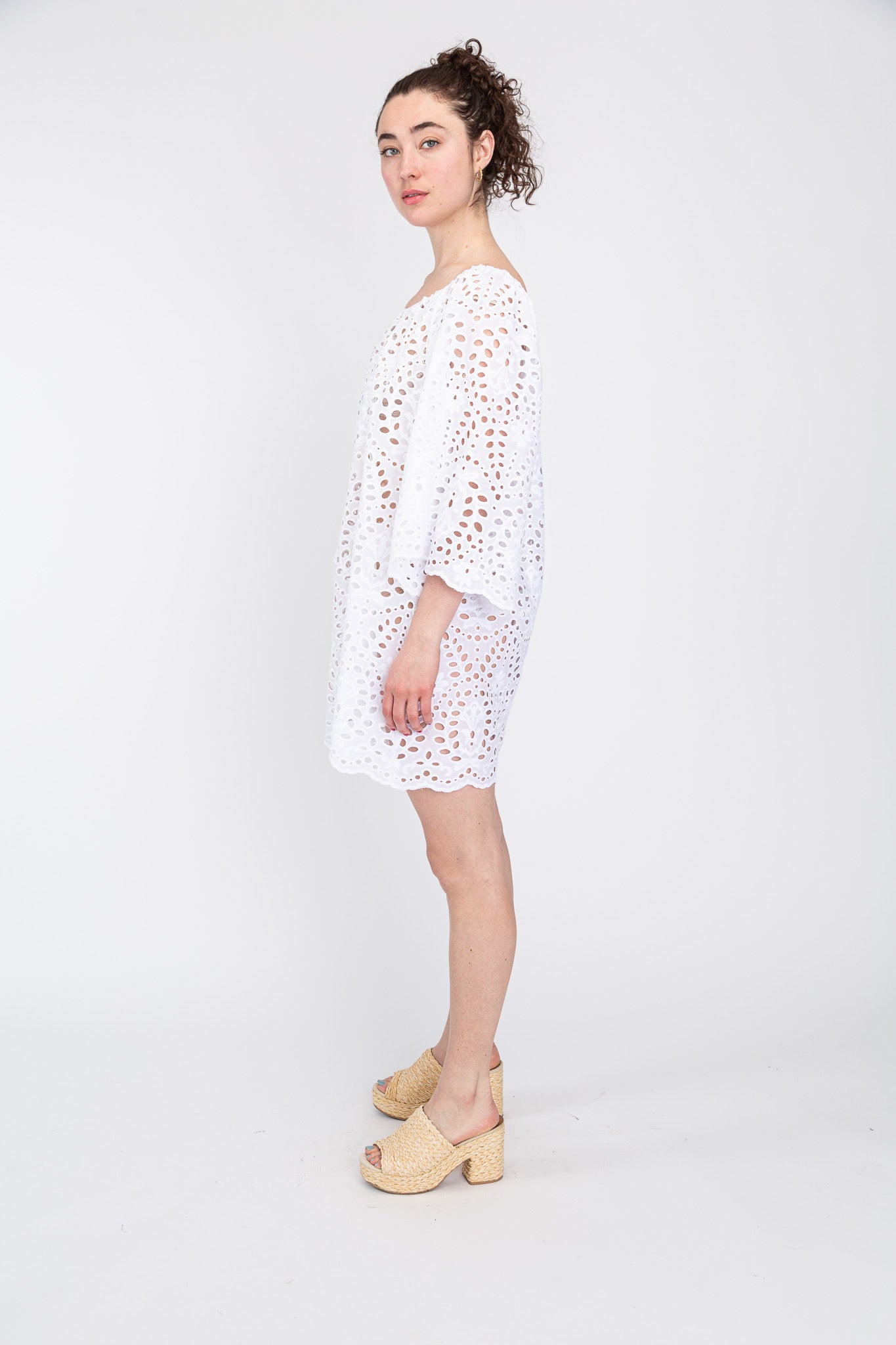 White Eyelet Mini Dress