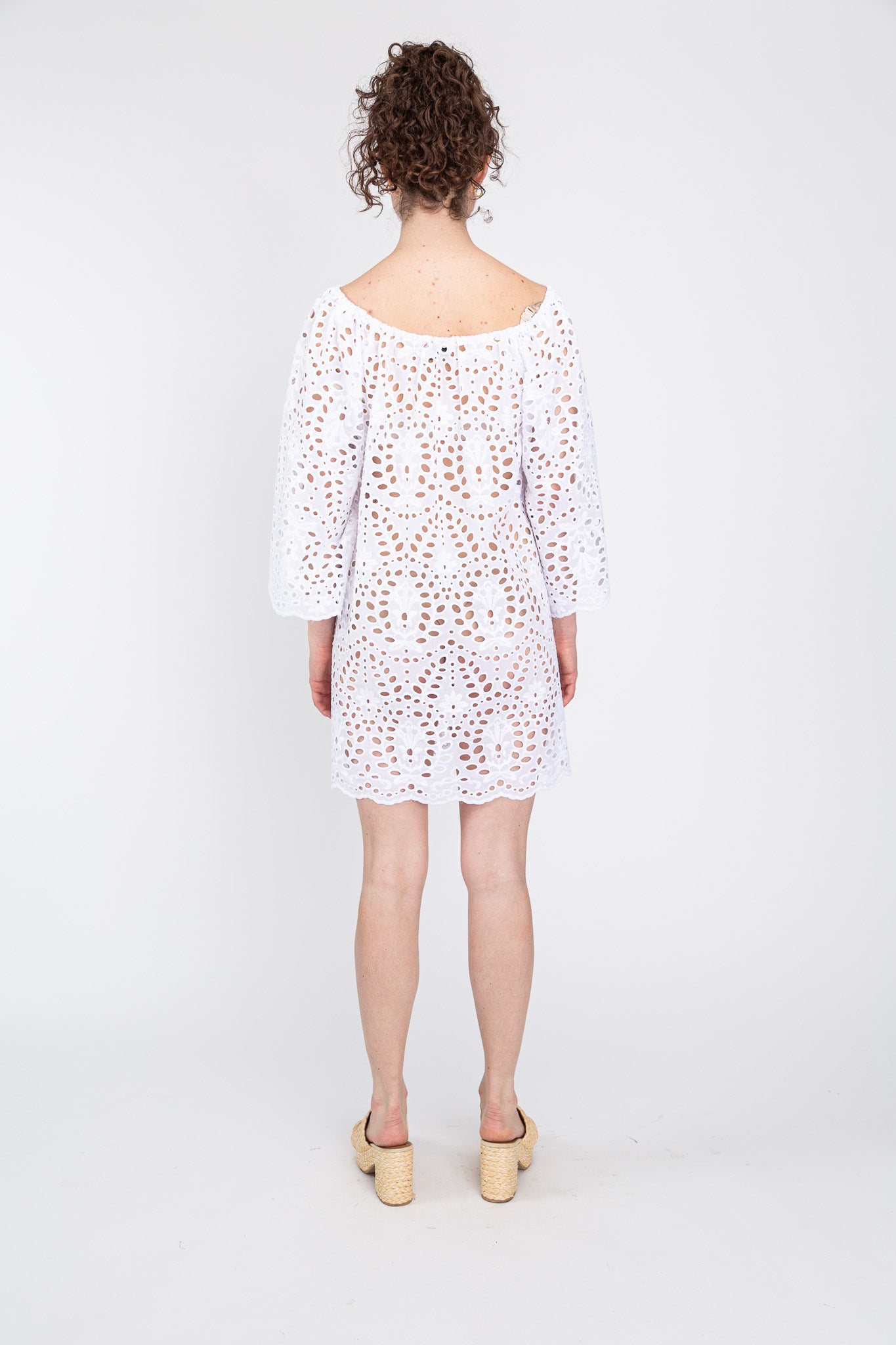 White Eyelet Mini Dress