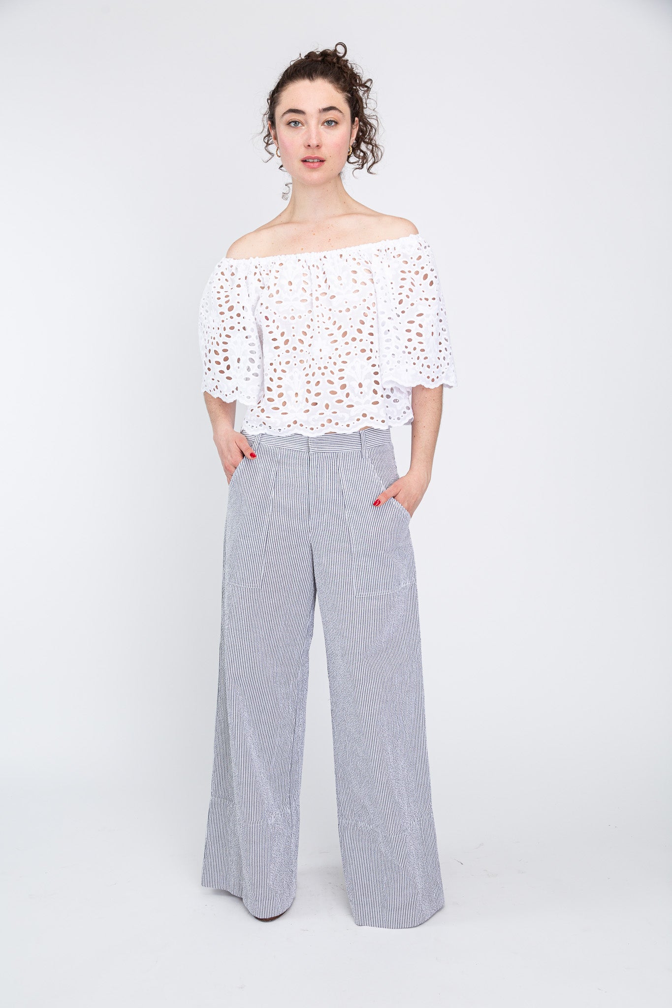 White Eyelet Top