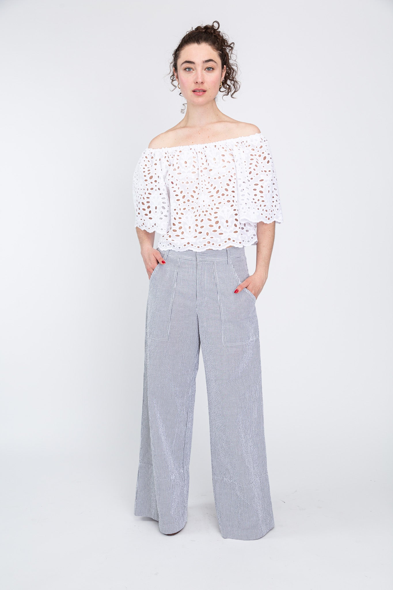White Eyelet Top