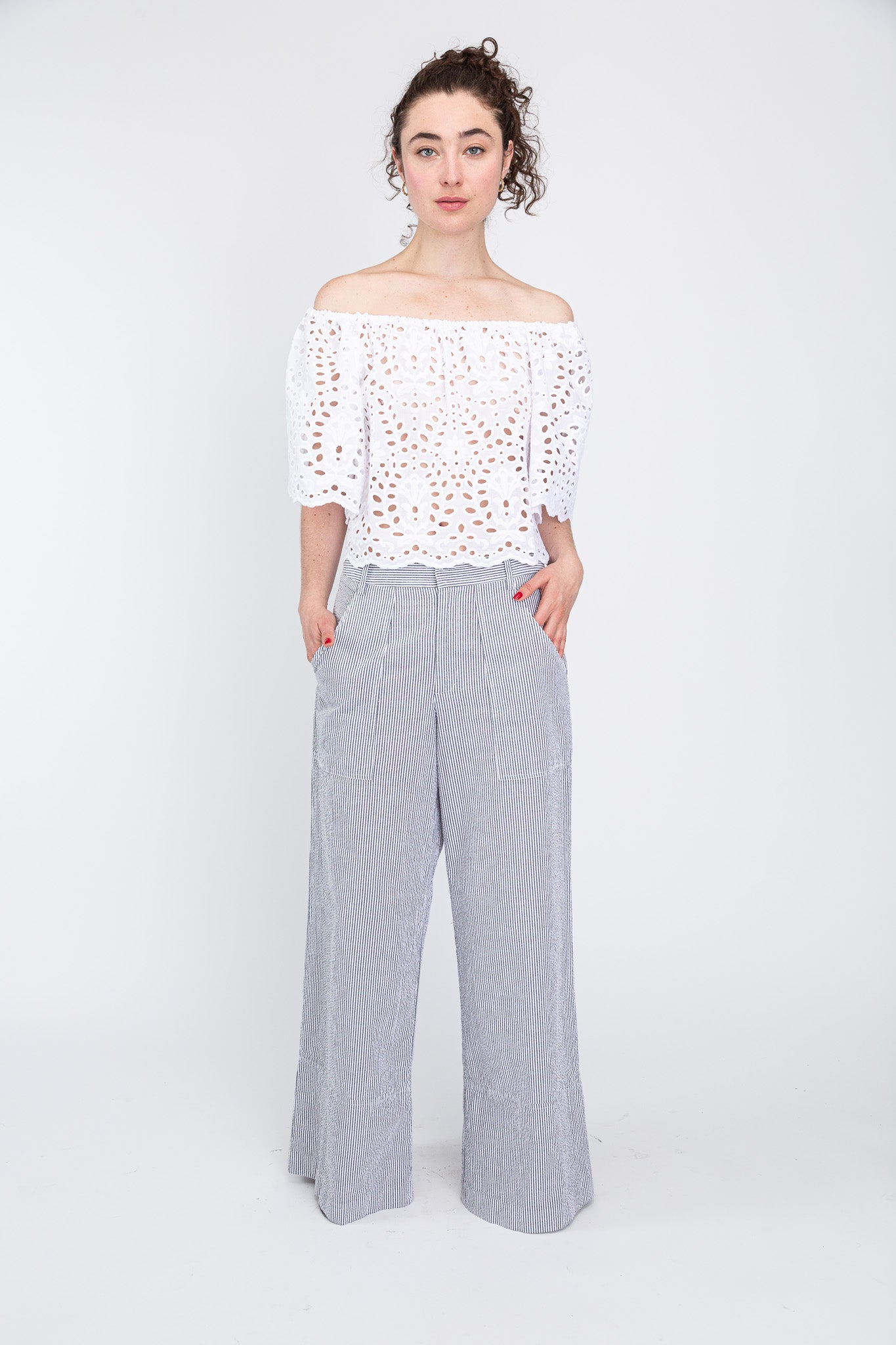 White Eyelet Top
