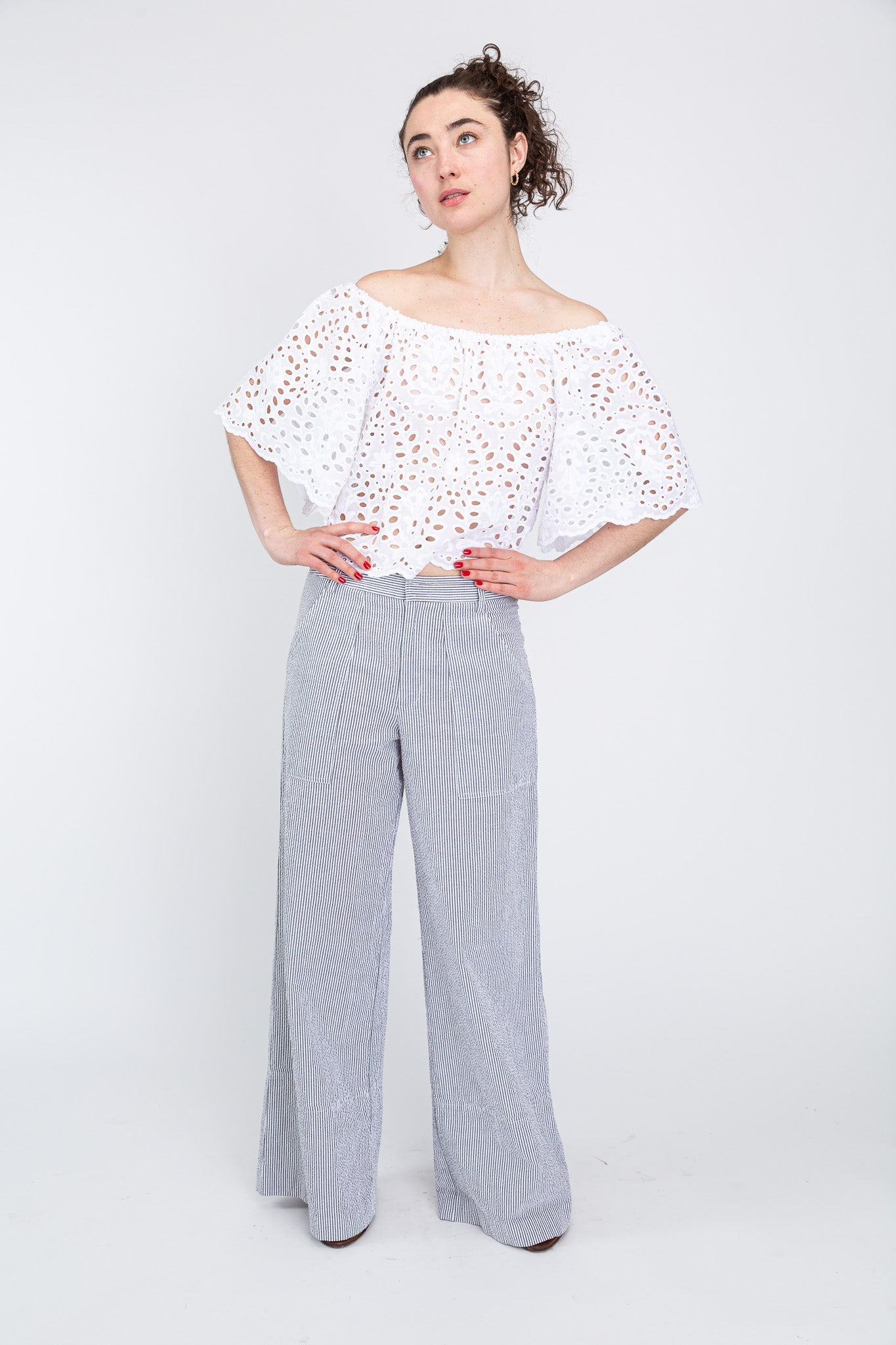 White Eyelet Top