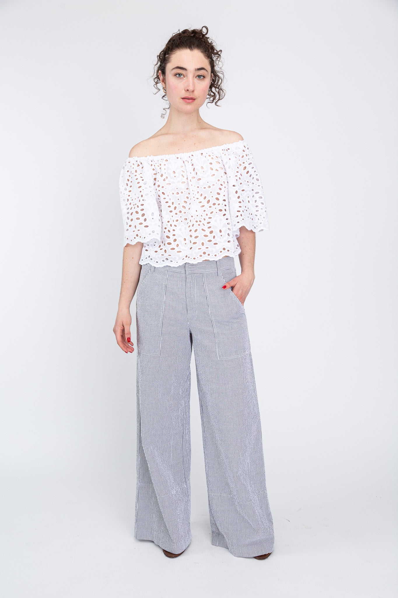 White Eyelet Top