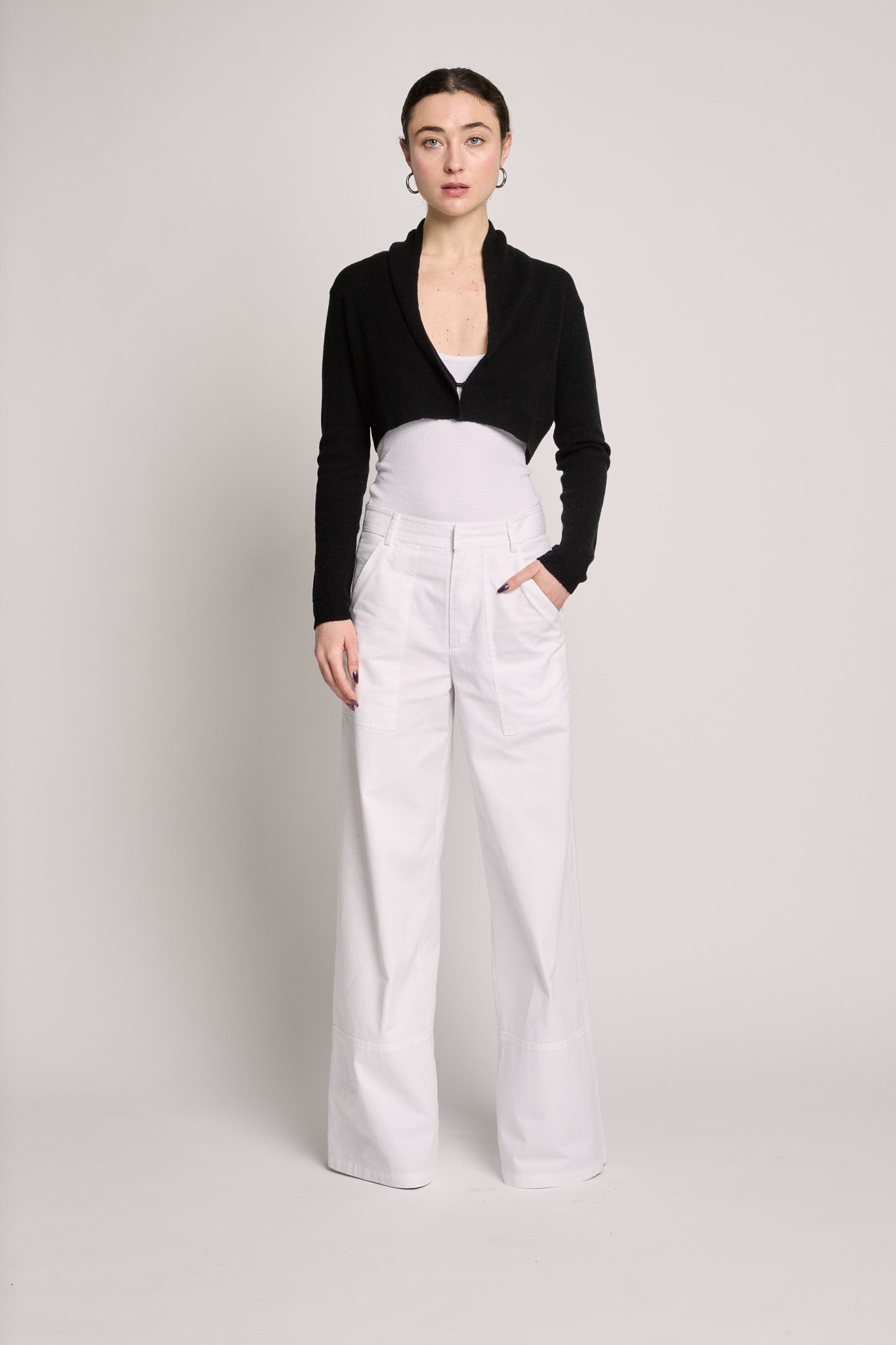 Black Cropped Cardigan