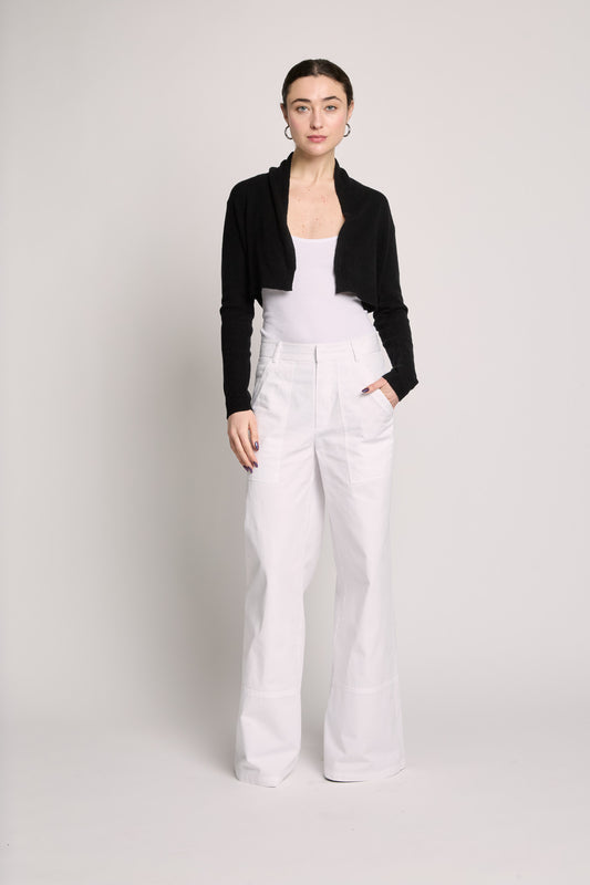 Black Cropped Cardigan