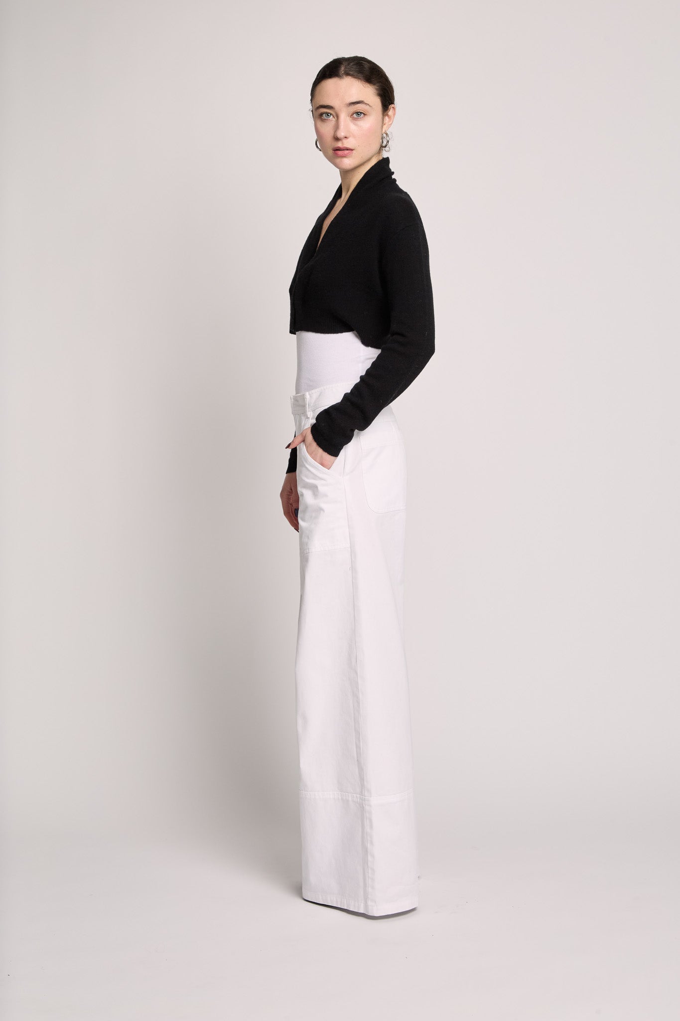 Black Cropped Cardigan