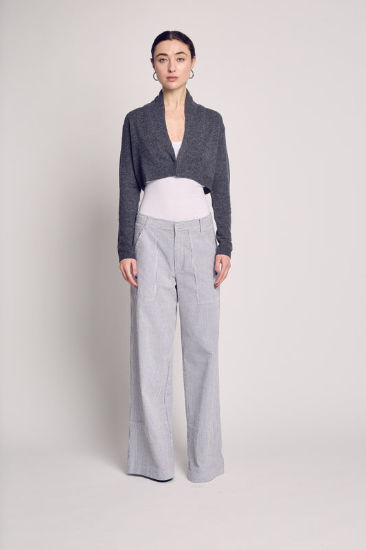 Charcoal Cropped Cardigan