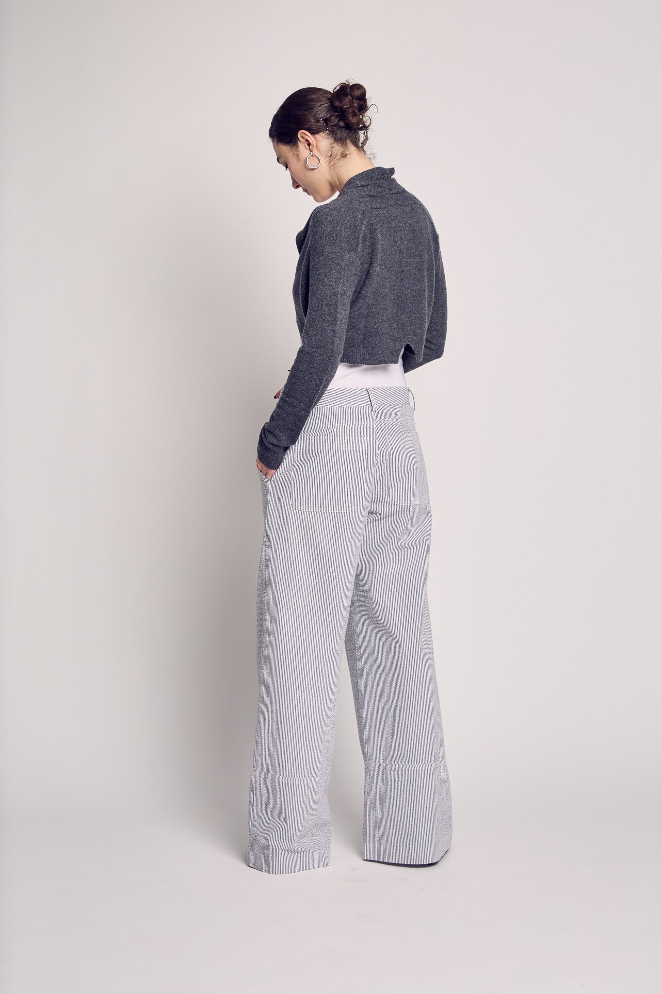 Charcoal Cropped Cardigan