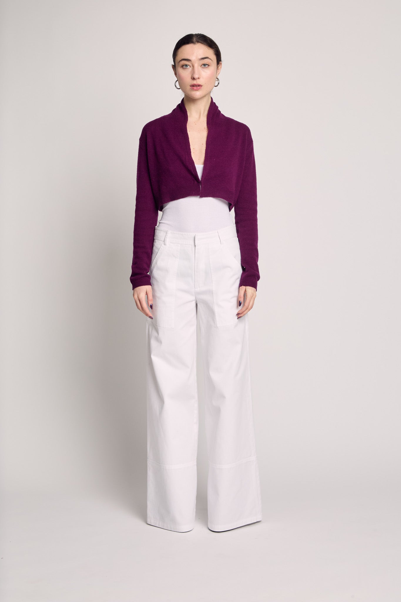 Claret Cropped Cardigan