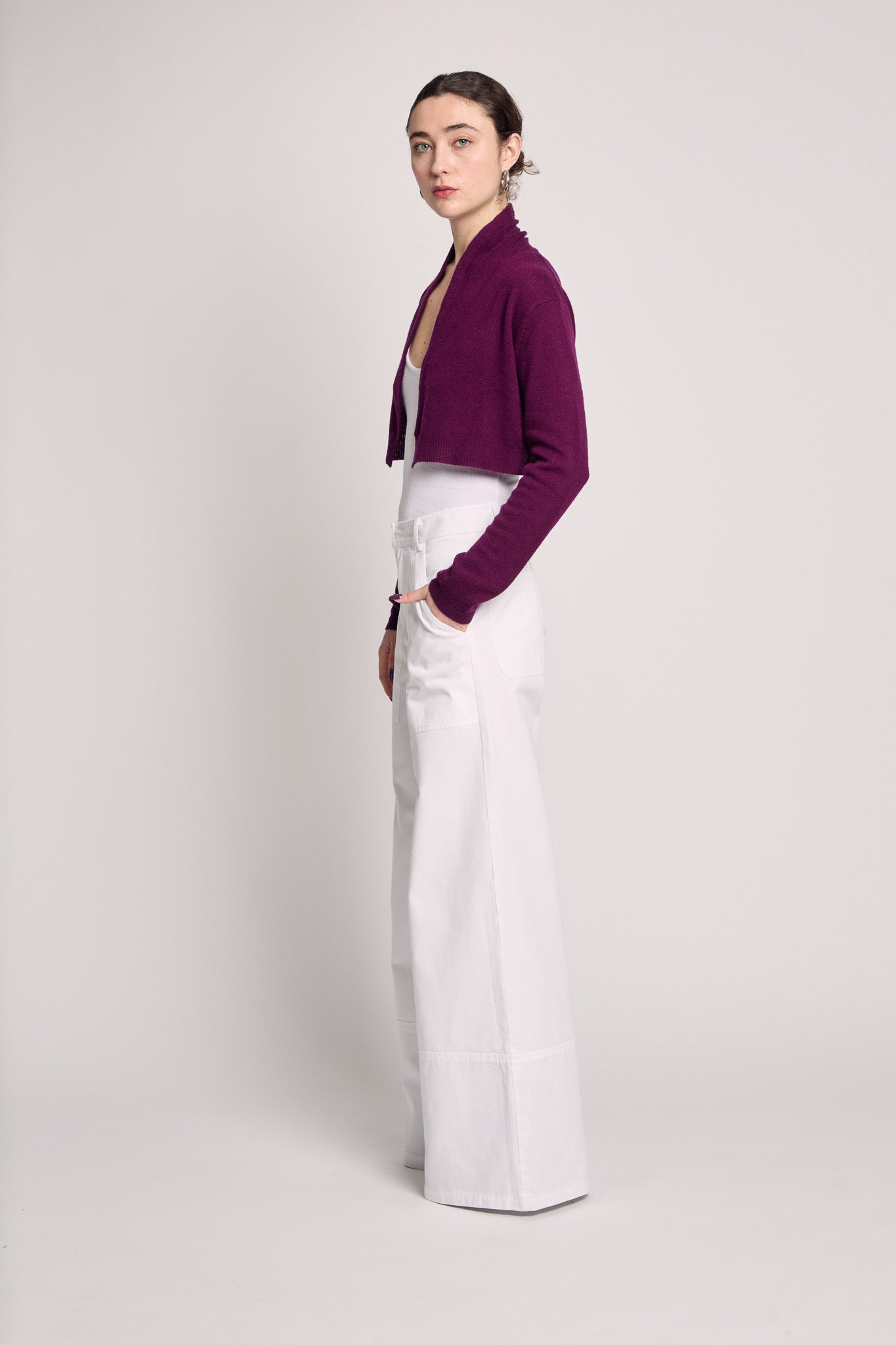 Claret Cropped Cardigan