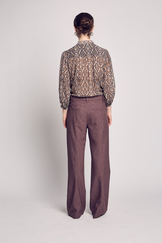 Burmese Snake Button Front Blouse