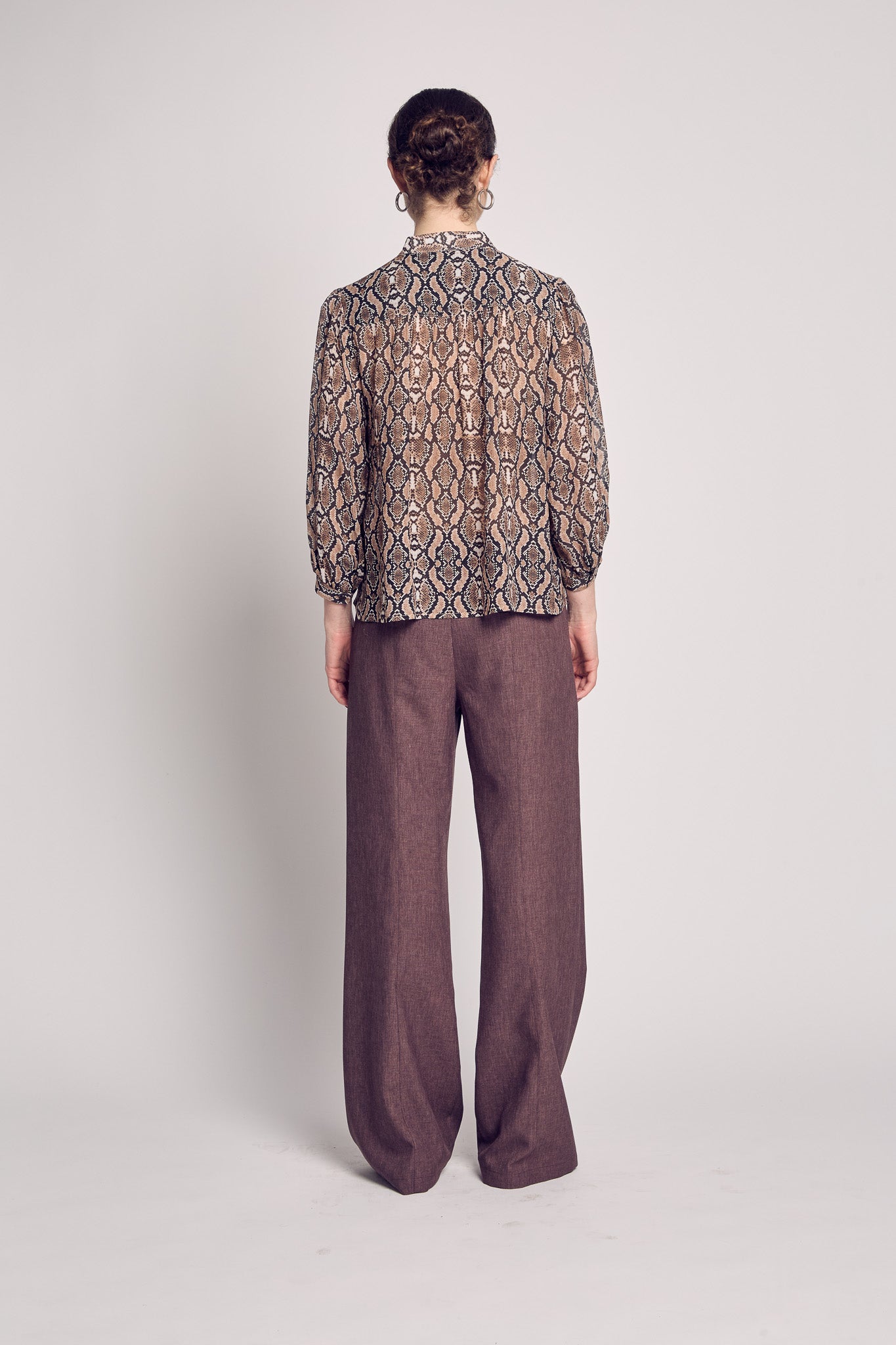 Burmese Snake Button Front Blouse