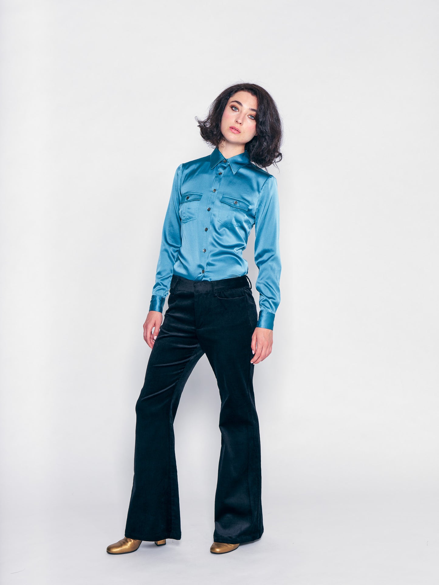 Black Velvet Corduroy Flare