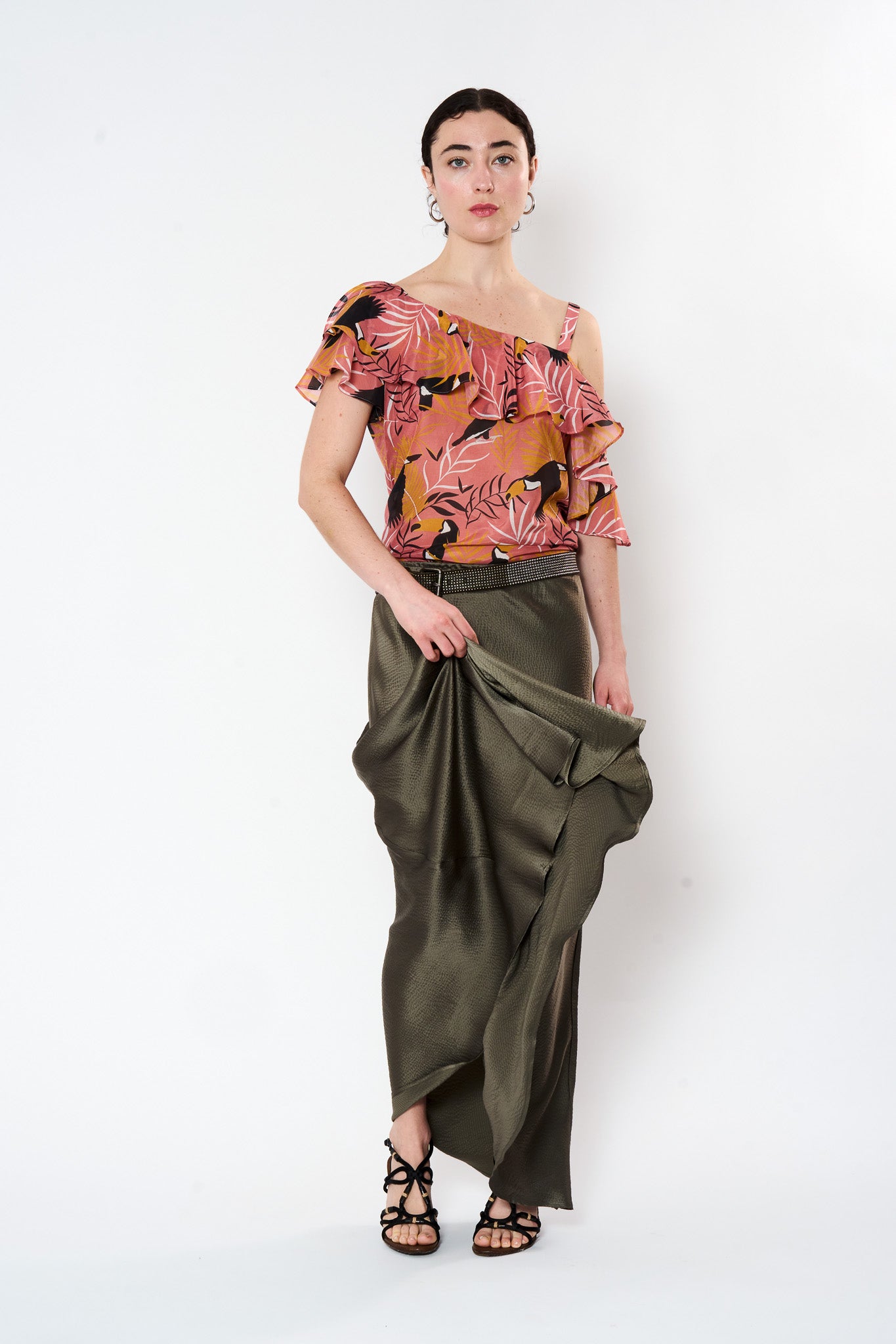 Jungle Asymmetric Flounce Top